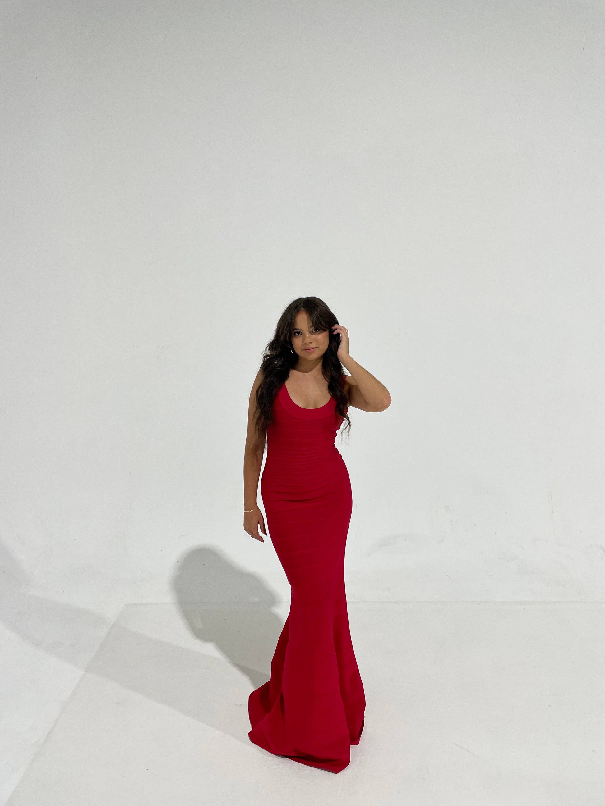 Herve Leger - Ellen Bandage Gown in Red - Rent Club