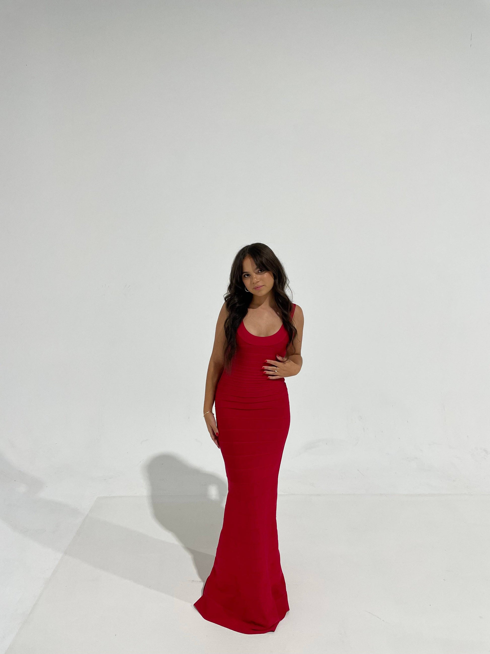 Herve Leger - Ellen Bandage Gown in Red - Rent Club