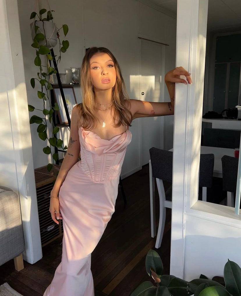 House of CB - Charmaine Blush Pink Corset Maxi Dress House of CB - Charmaine Blush Pink Corset Maxi Dress
