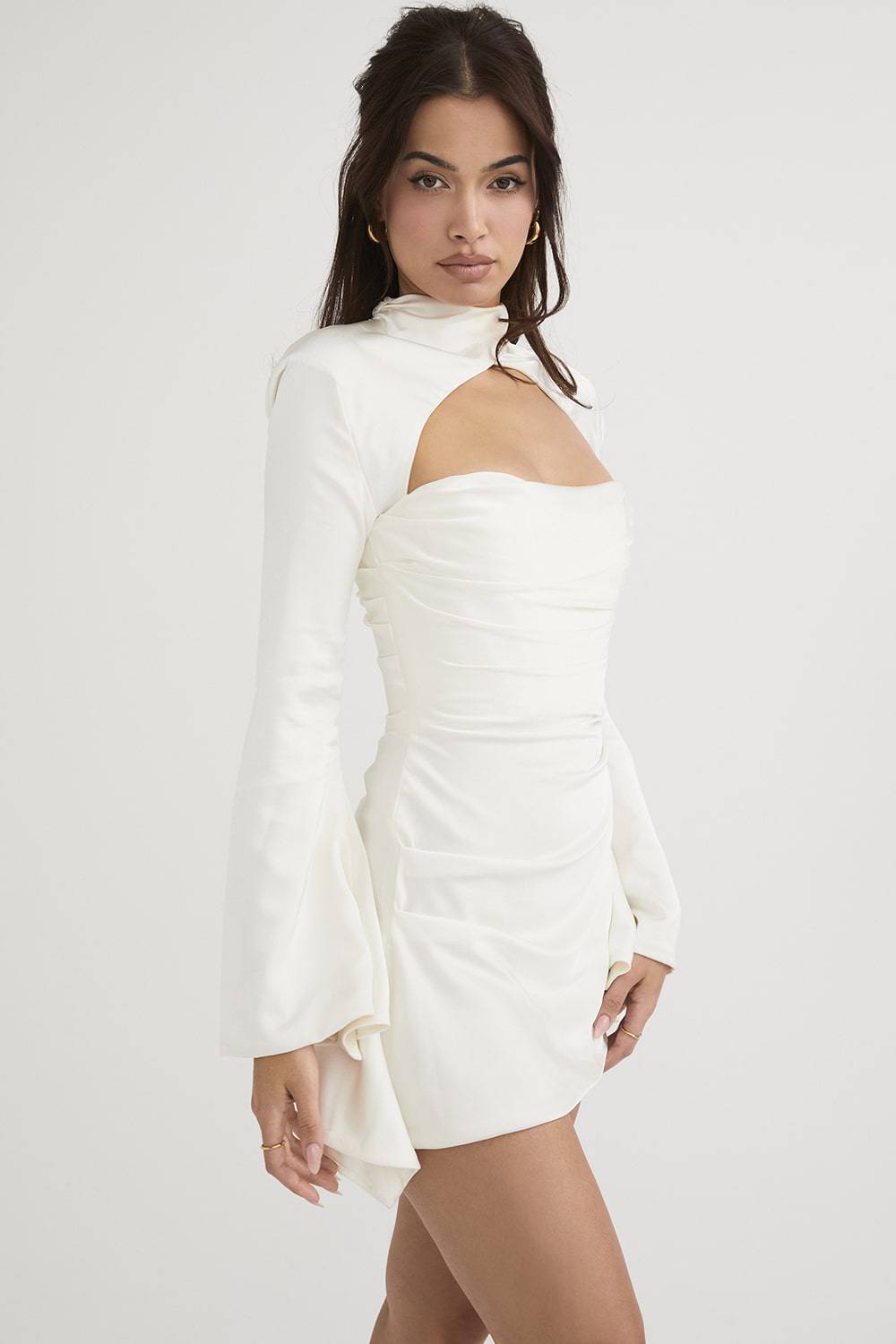 House of CB - Toira Ivory Draped Corset Dress - Rent Club