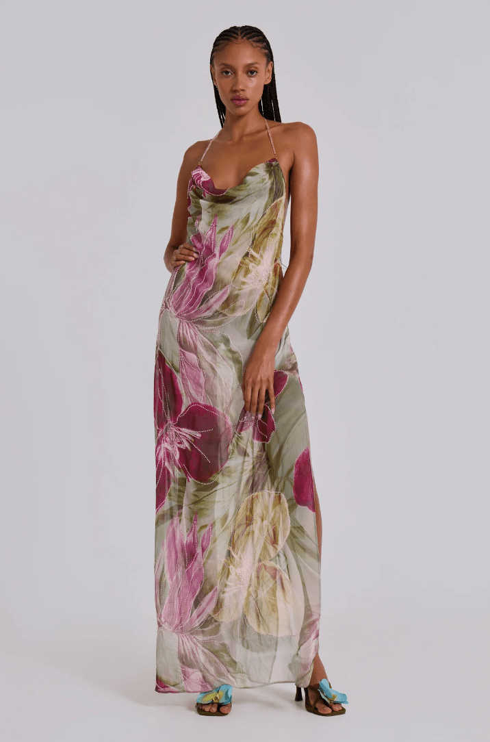 Jaded London - Dahlia Chiffon Maxi Dress - Rent Club