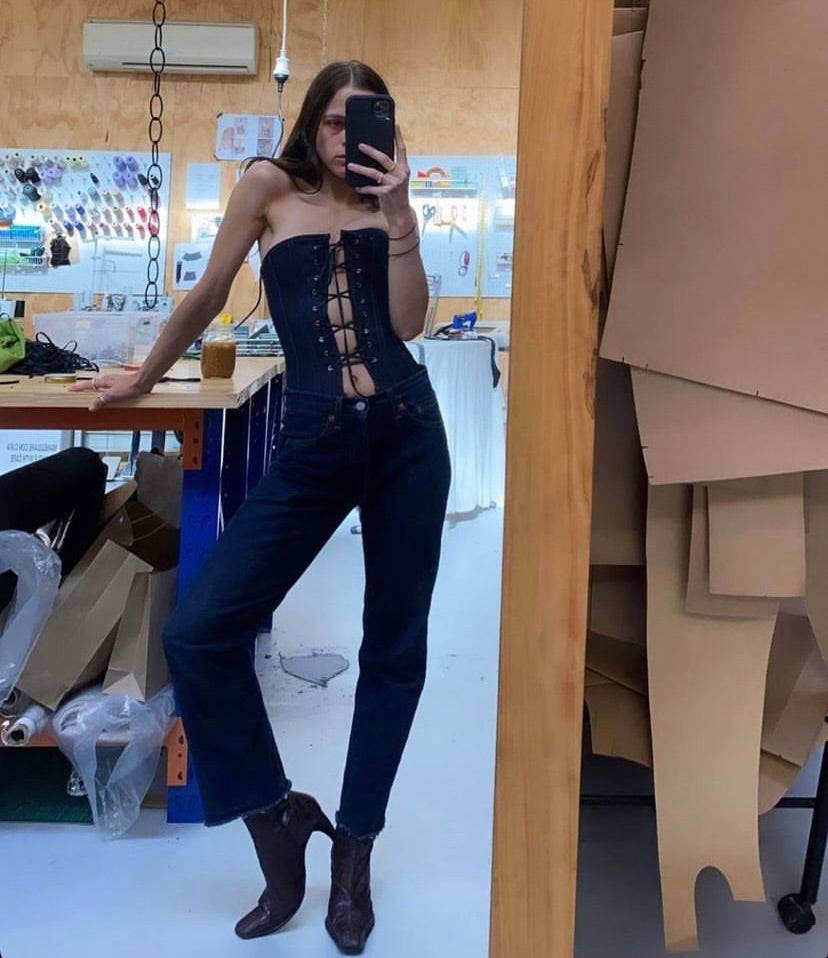 Krystal Deans - Denim Corset - Rent Club