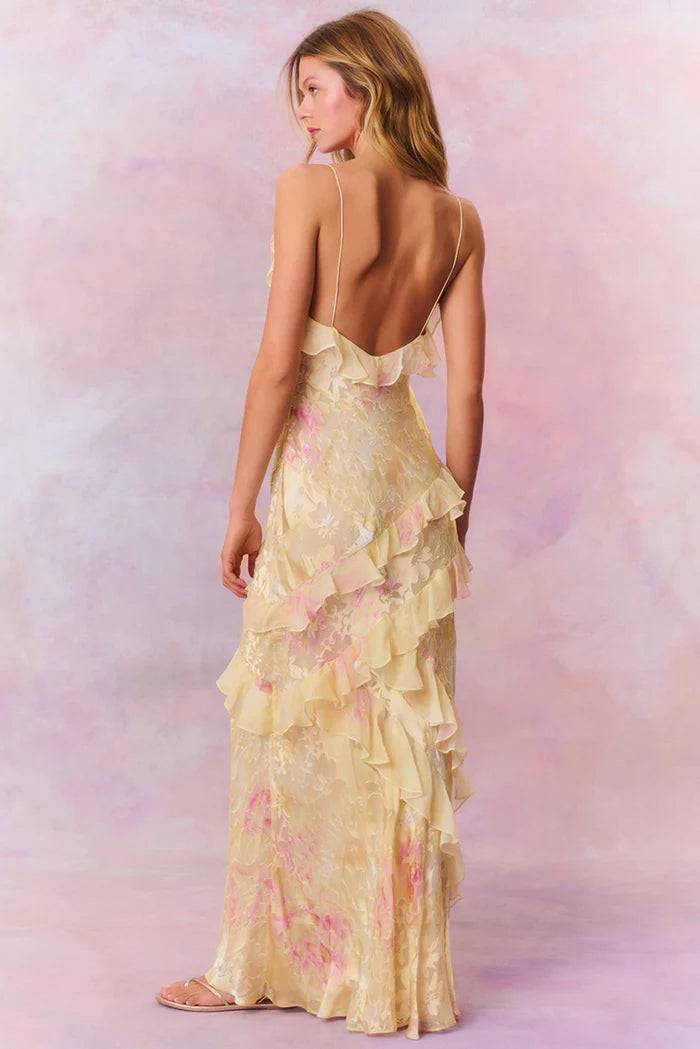 LoveShackFancy - Rialto Dress in Yellow Melon - Rent Club