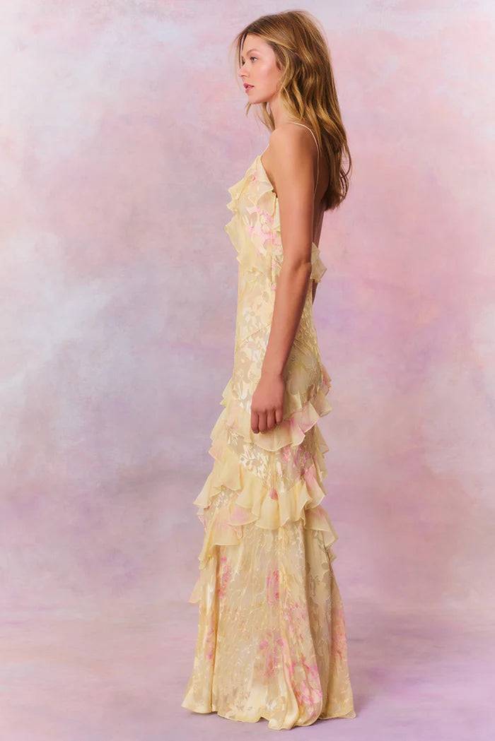 LoveShackFancy - Rialto Dress in Yellow Melon - Rent Club