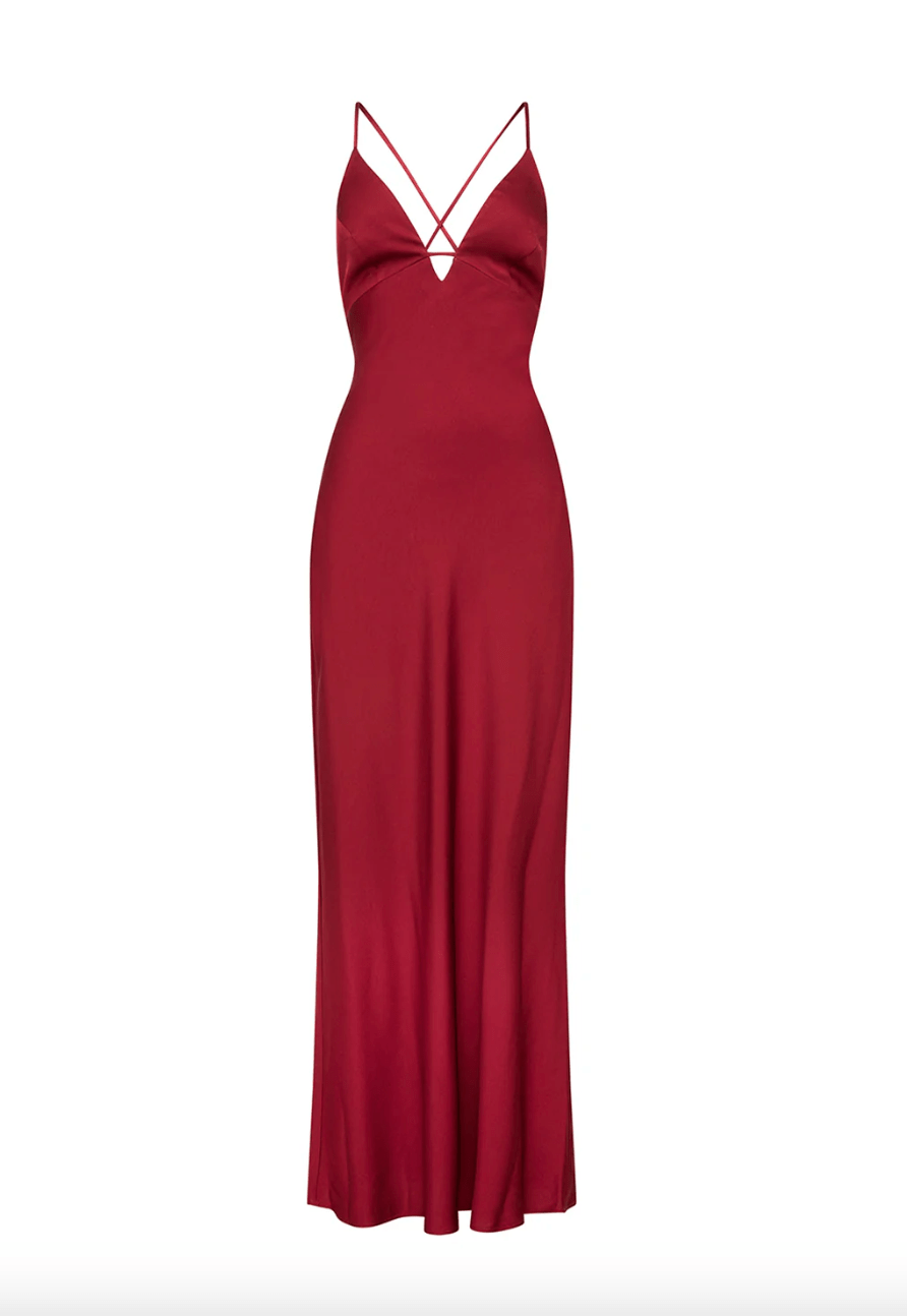 Manning Cartell - Time To Shine Slip Dress in Cranberry - Rent Club