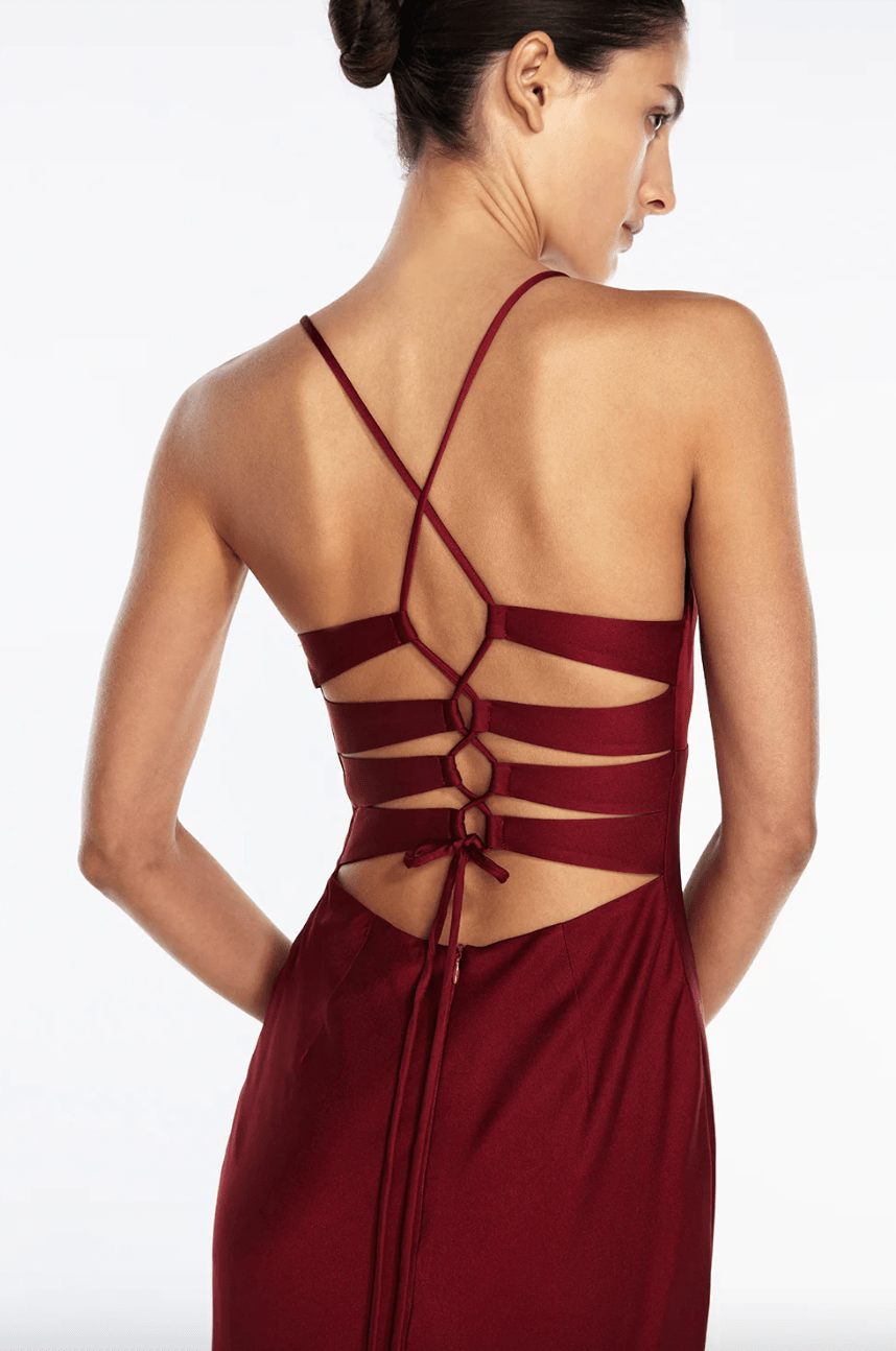 Manning Cartell - Time To Shine Slip Dress in Cranberry - Rent Club