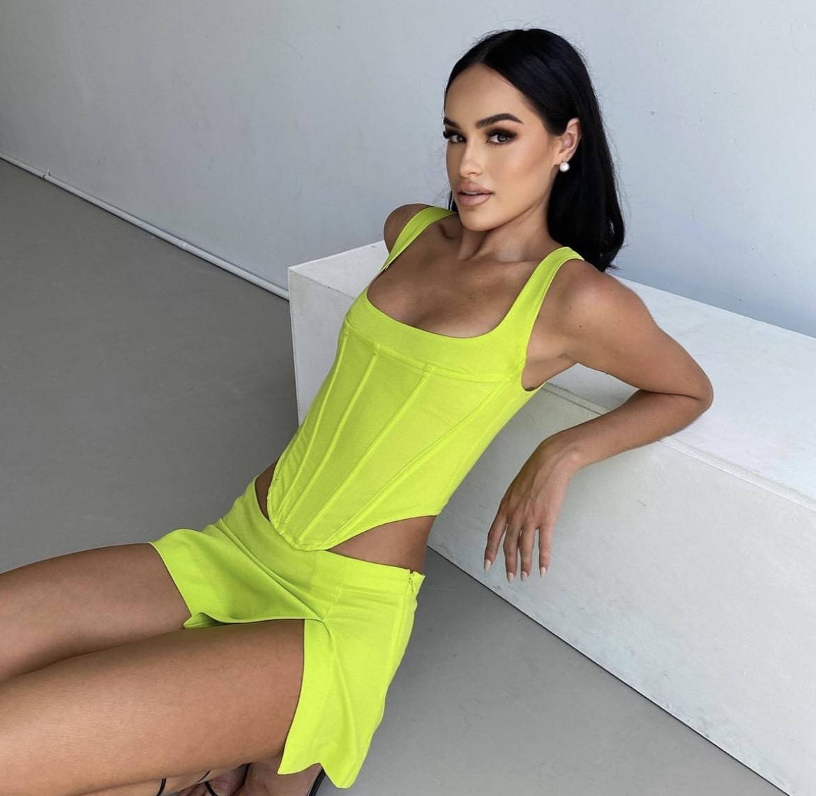 Miaou - Campbell Corset in Neon Lime - Rent Club