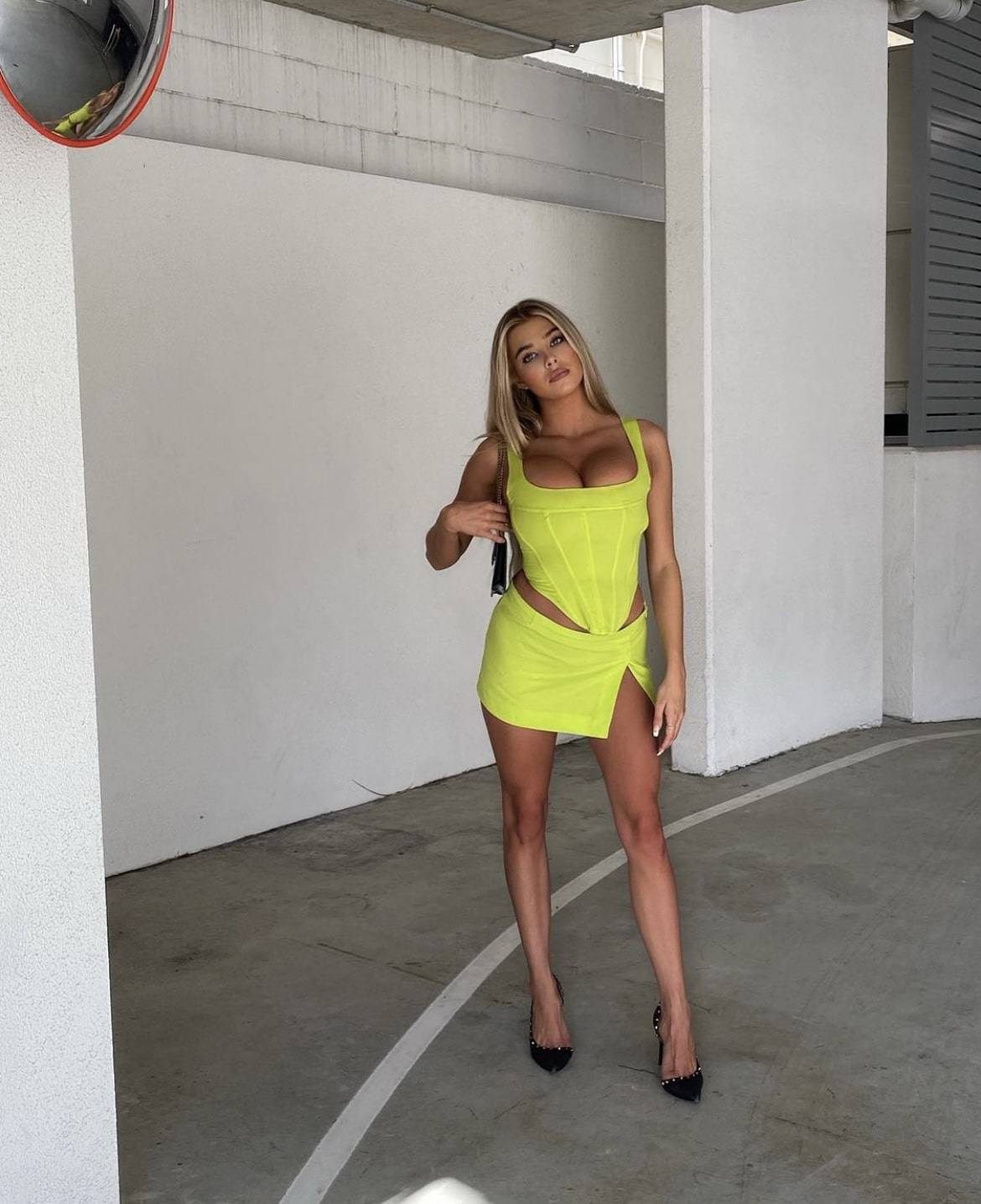 Miaou - Campbell Corset in Neon Lime - Rent Club