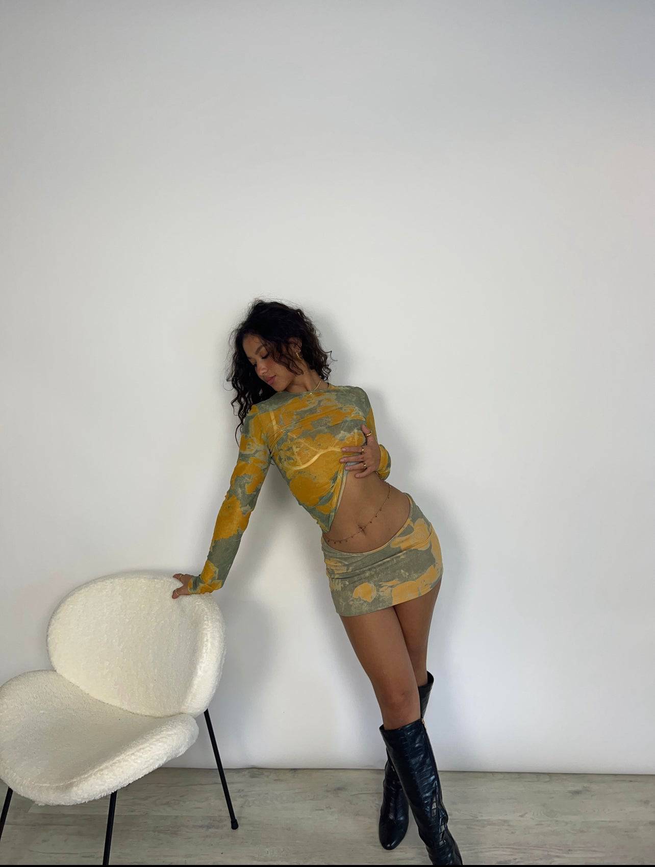 Miaou - Long Sleeve Tee in Decades Yellow - Rent Club