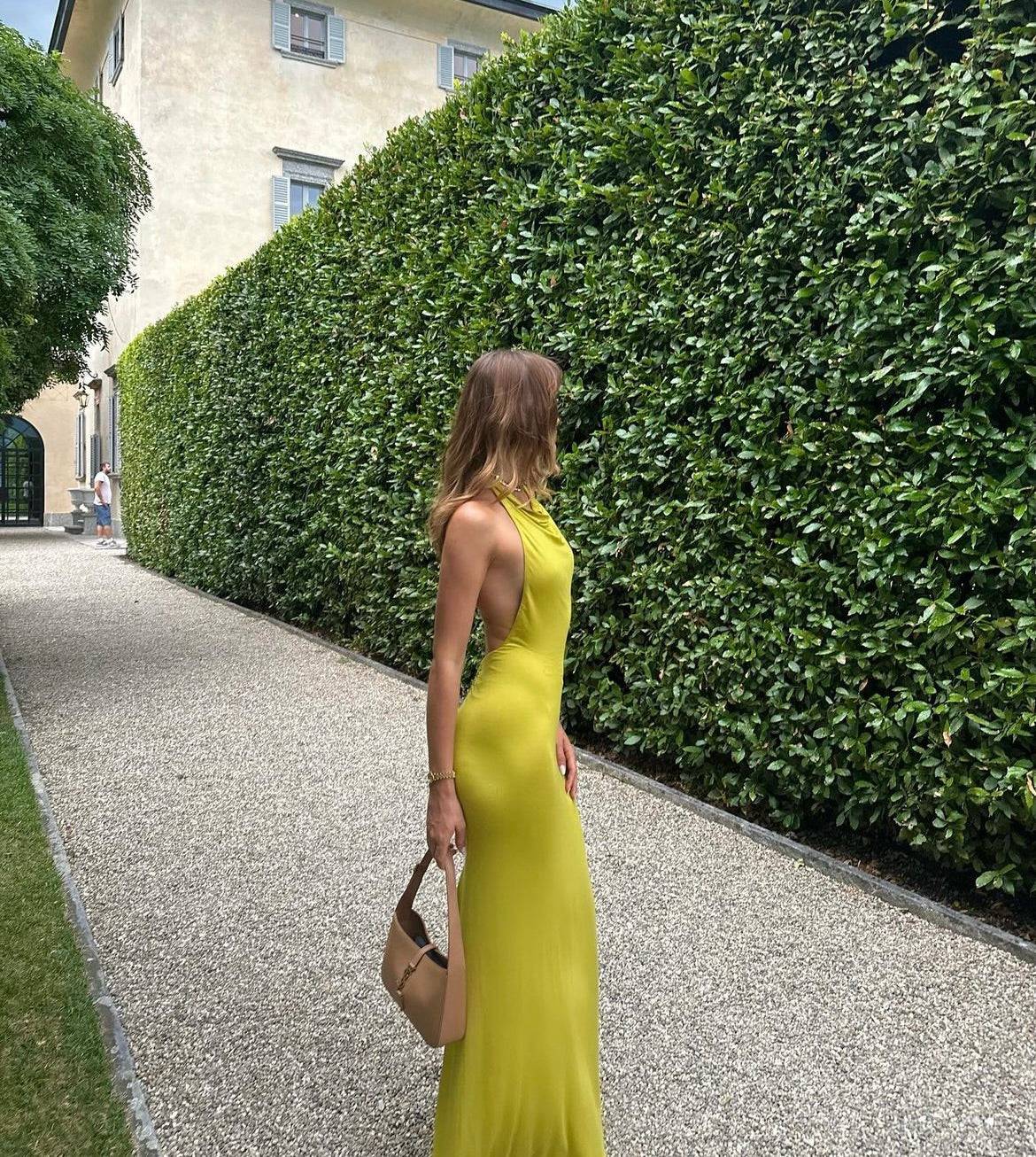 Natalie Rolt - Karolina Dress in Chartreuse - Rent Club