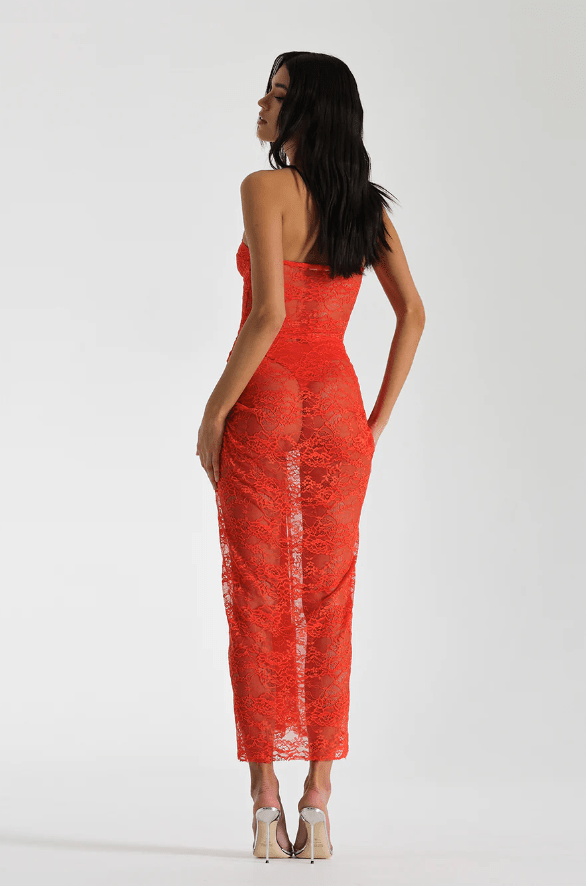 Natalie Rolt - Naomi Dress in Tangerine - Rent Club