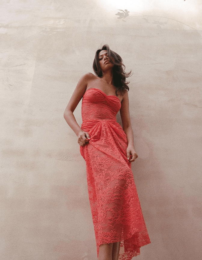 Natalie Rolt - Naomi Dress in Tangerine - Rent Club