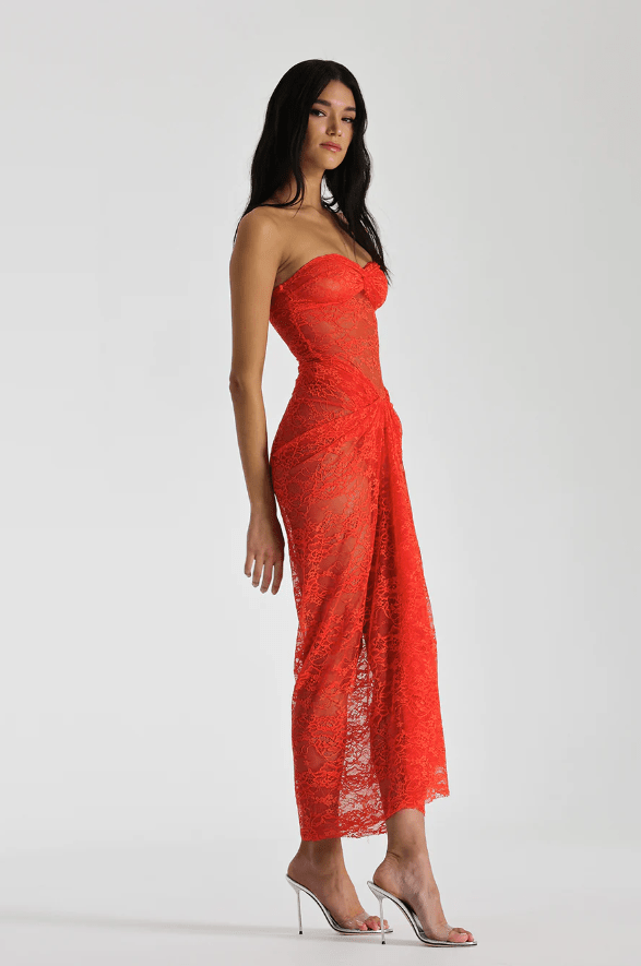Natalie Rolt - Naomi Dress in Tangerine - Rent Club