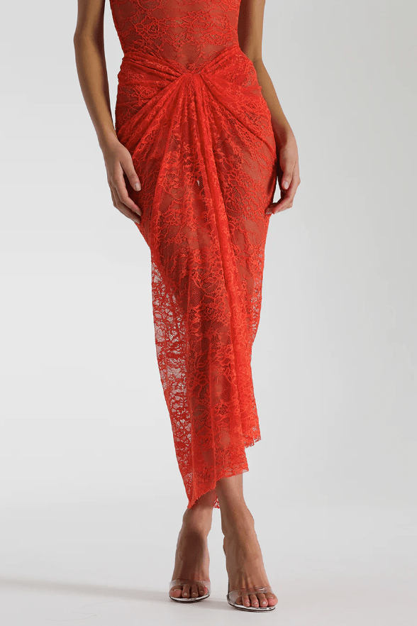 Natalie Rolt - Naomi Dress in Tangerine - Rent Club