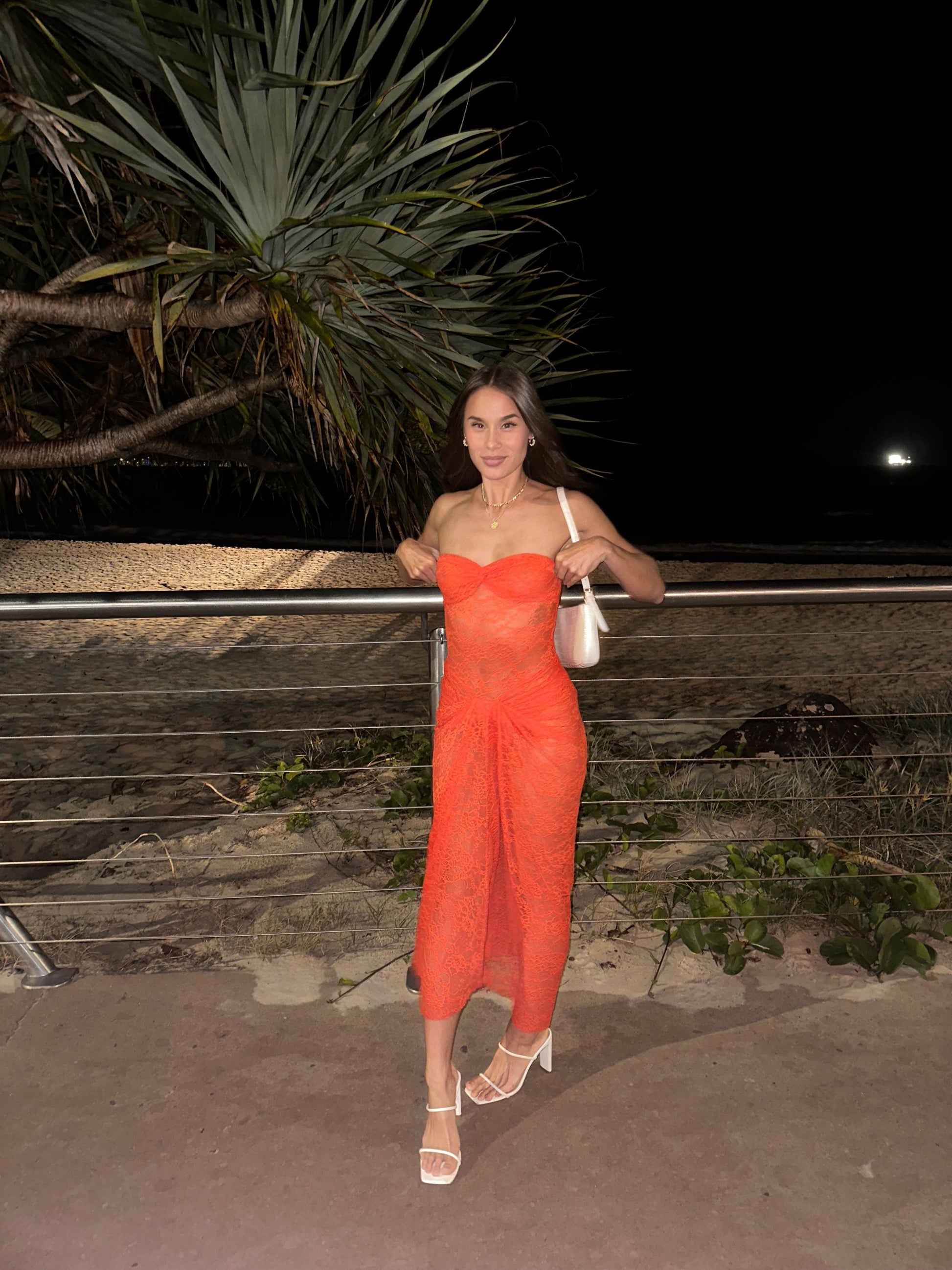 Natalie Rolt - Naomi Dress in Tangerine - Rent Club