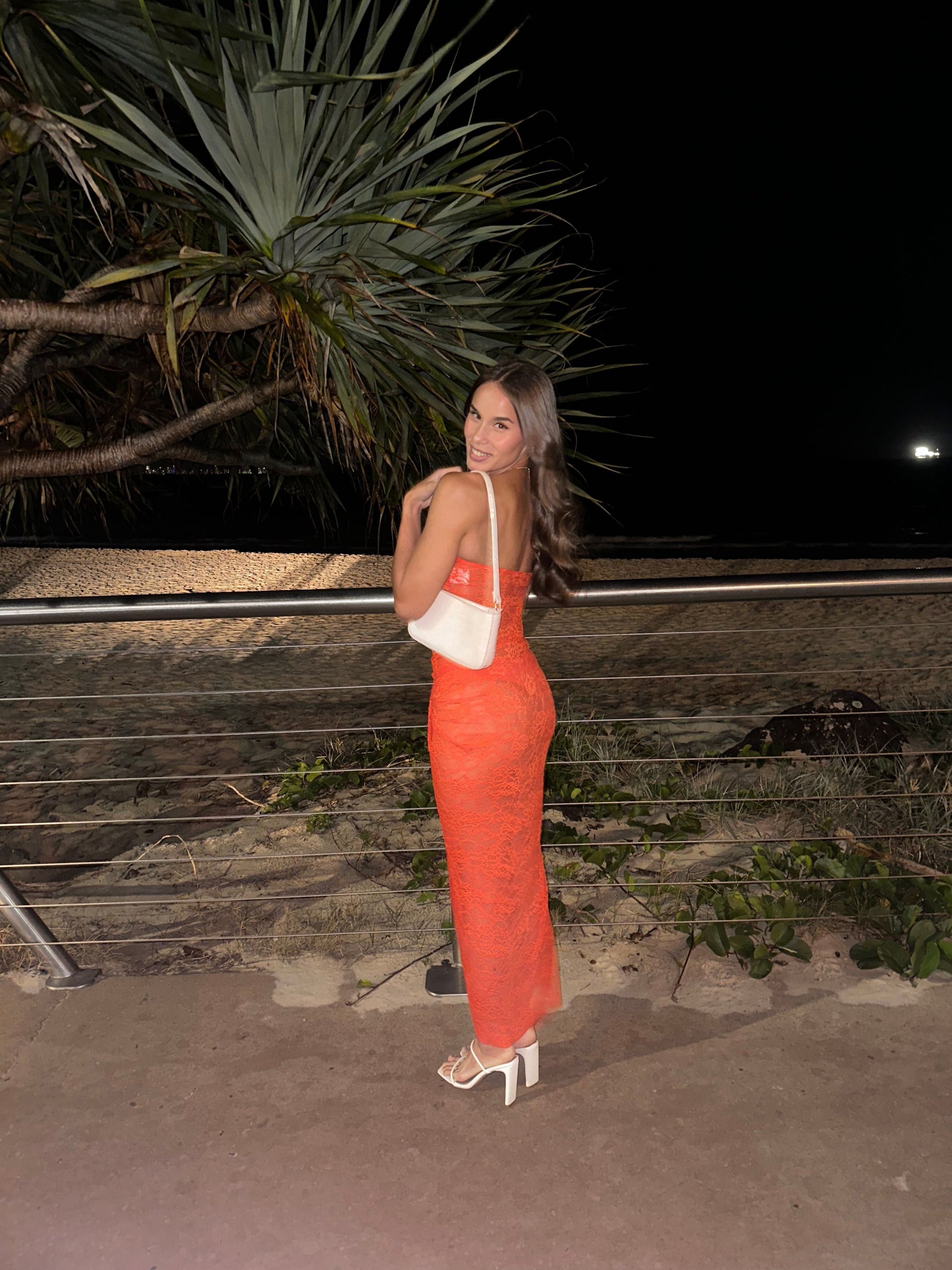 Natalie Rolt - Naomi Dress in Tangerine - Rent Club