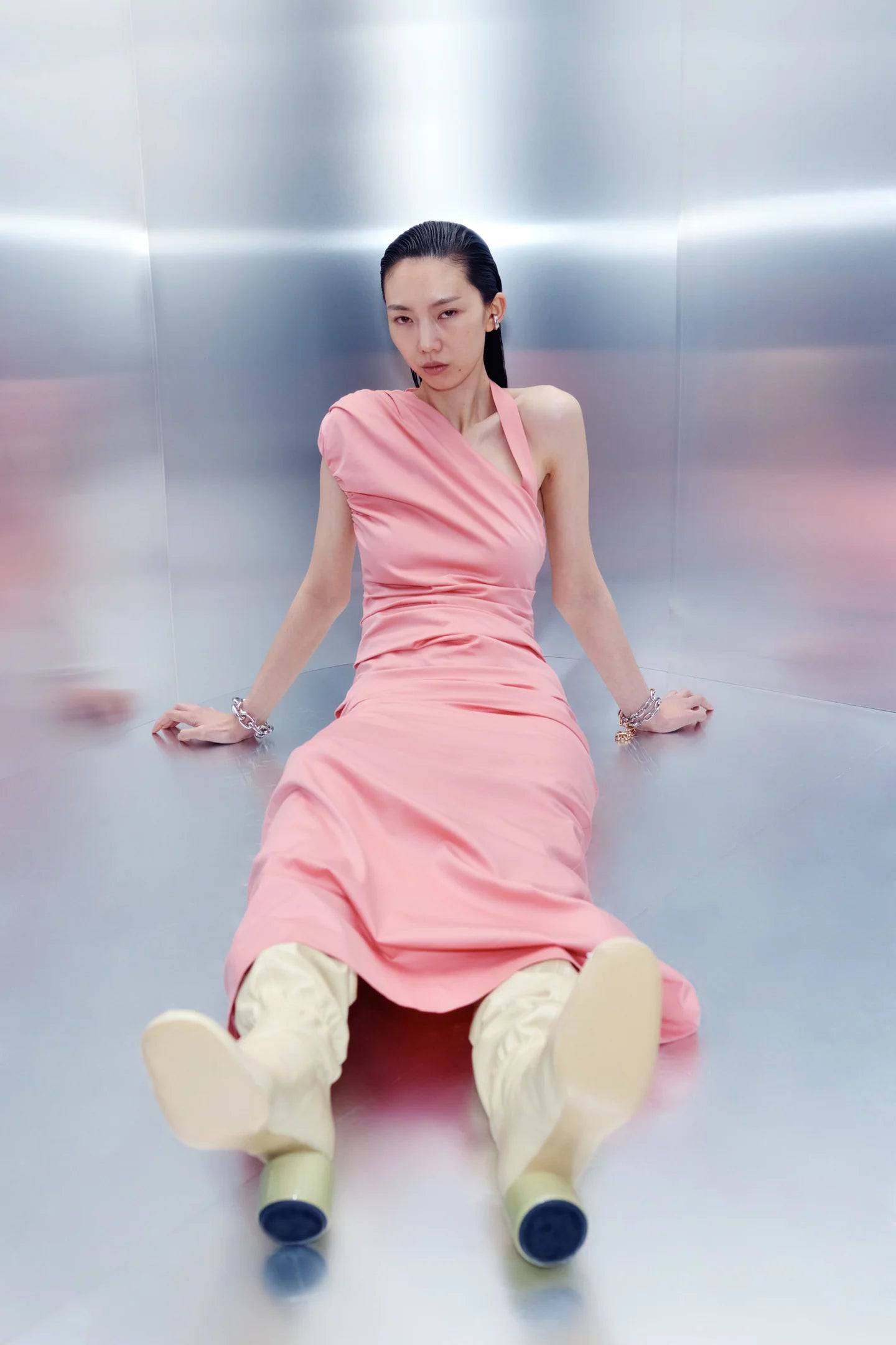 Sir The Label - Giacomo Gathered Gown in Pink - Rent Club