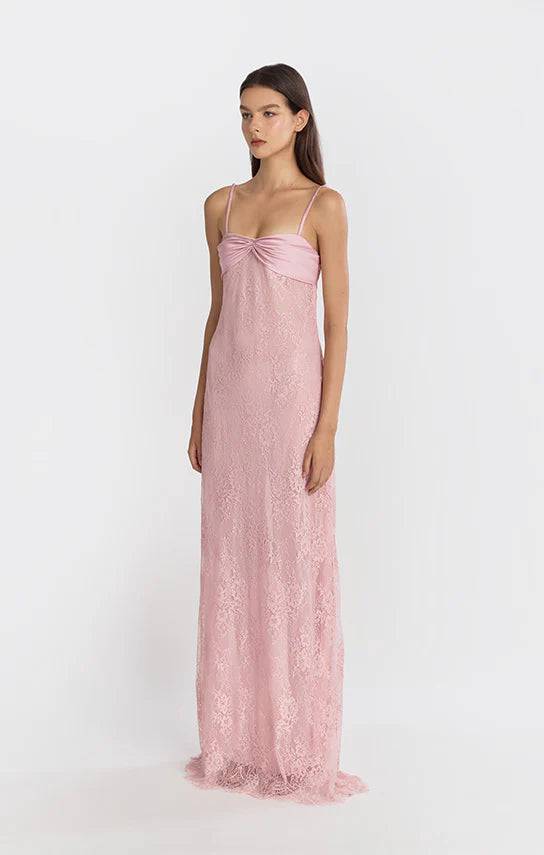 Stolen Stores - Swan Slip Maxi Dress in Pink - Rent Club