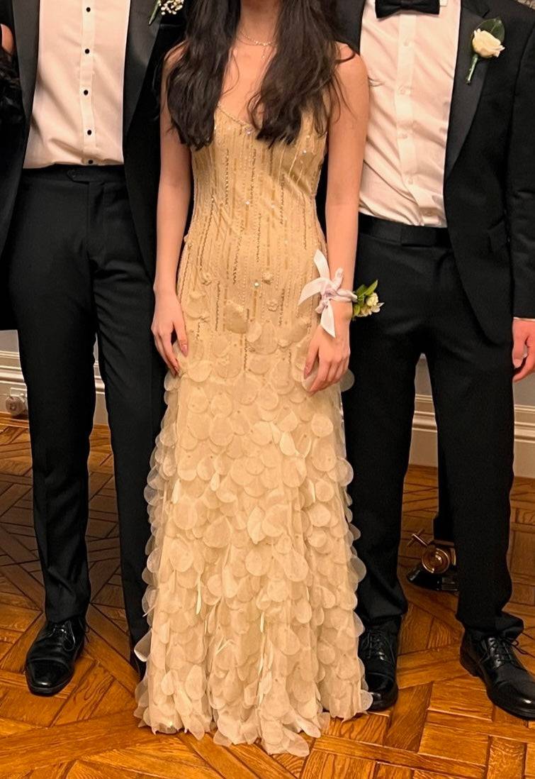 Vintage - Cascading Petal Nude Gown - Rent Club
