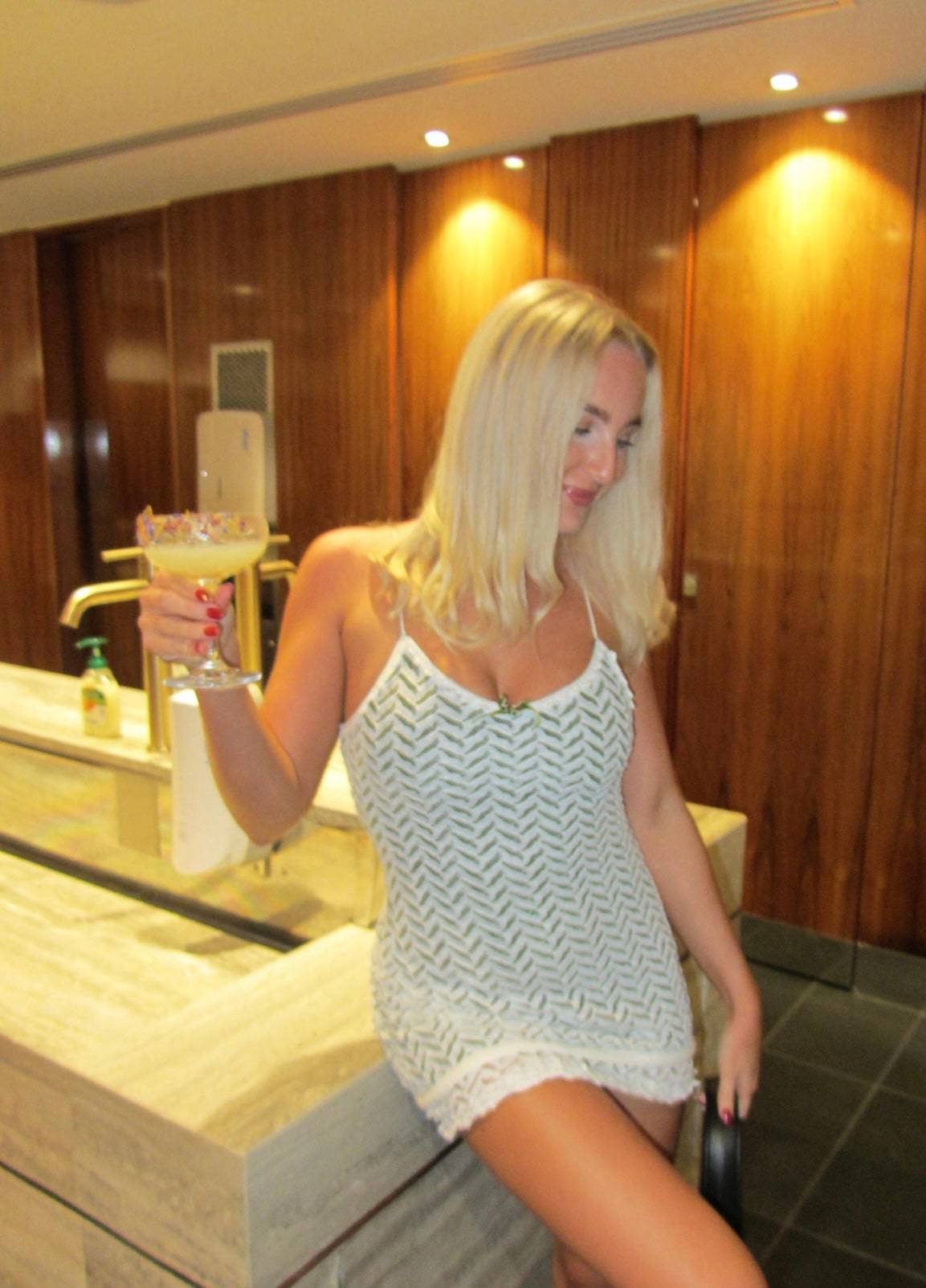 With Jean - Mimi Dress in White/Green - Rent Club