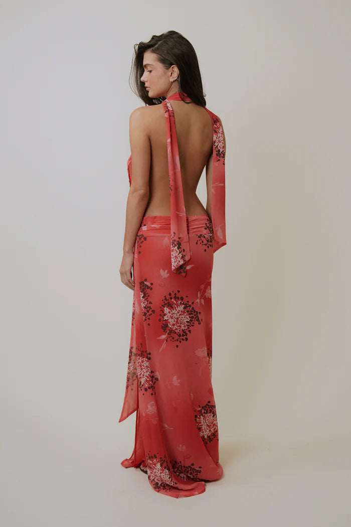 Fait Par Foutch - Lola Dress in Scarlet Peony - Rent Club