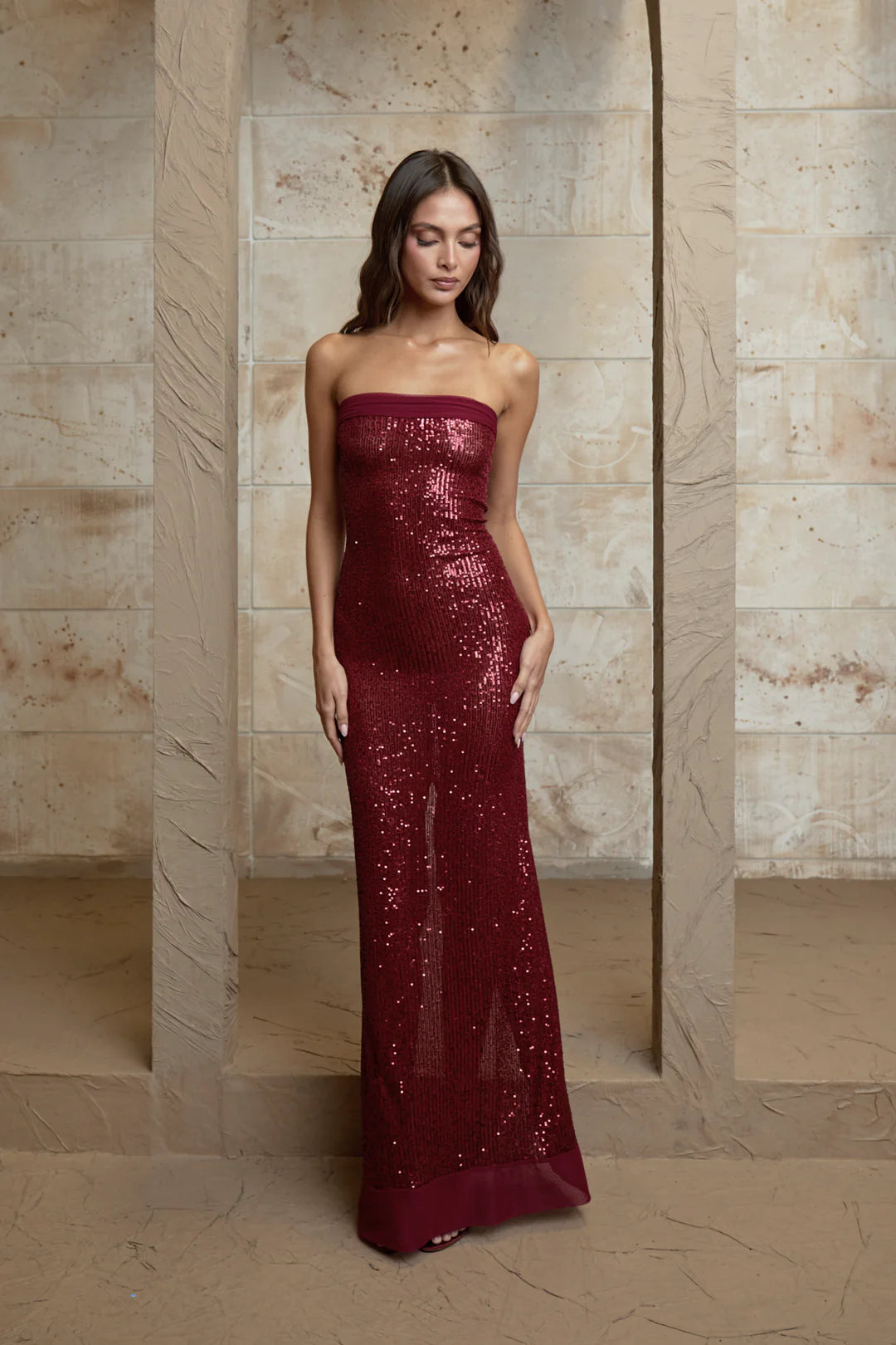 Fait Par Foutch - Elizabeth Dress in Ruby - Rent Club