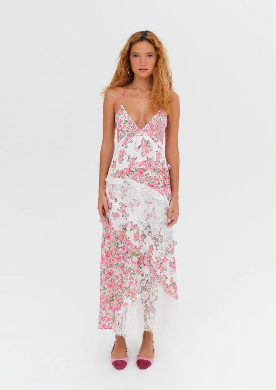 For Love and Lemons - Rosalyn Maxi Dress in Pink