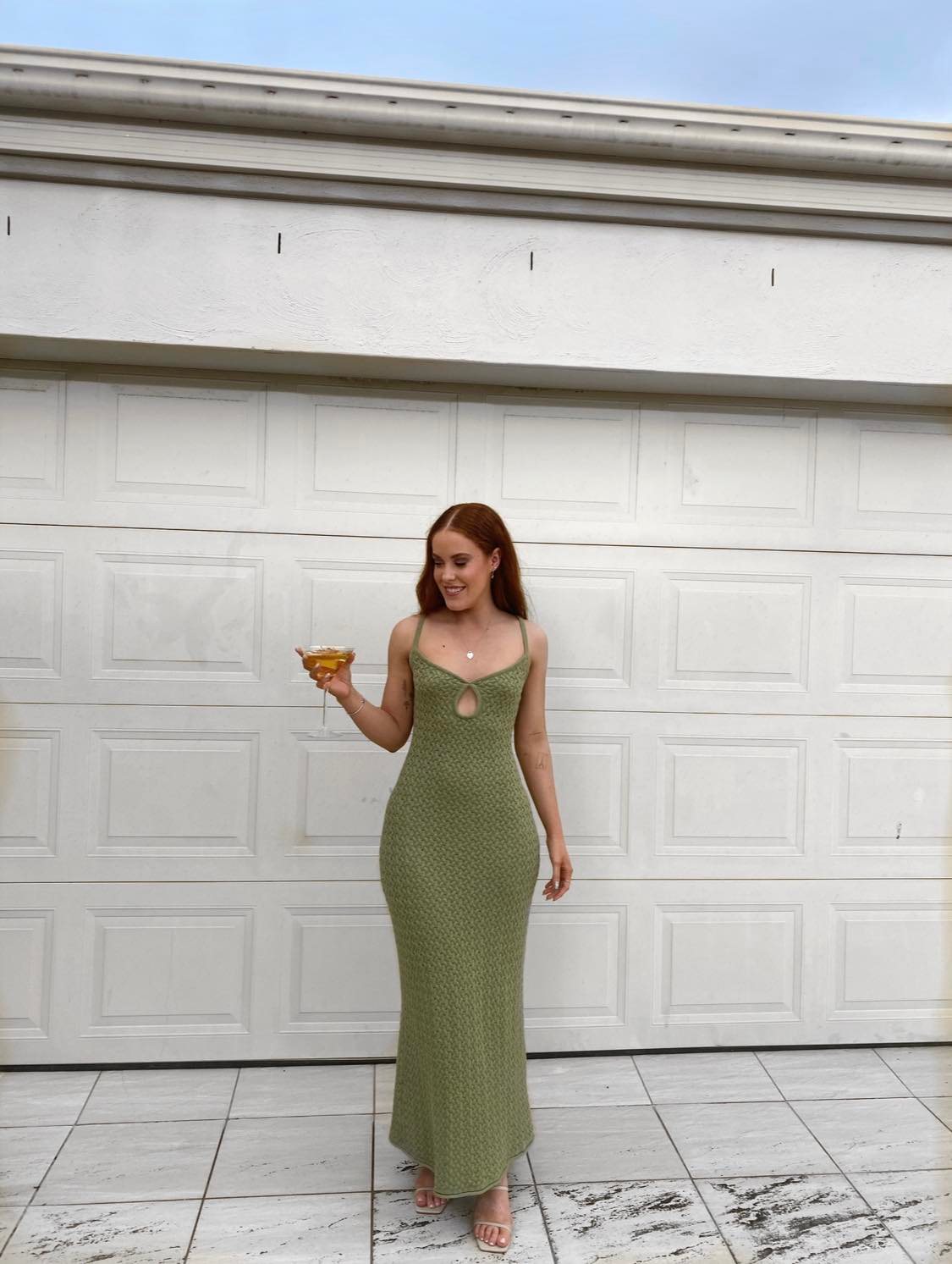 Bec + Bridge - Effie Knit Key Maxi Dress in Sage - Rent Club