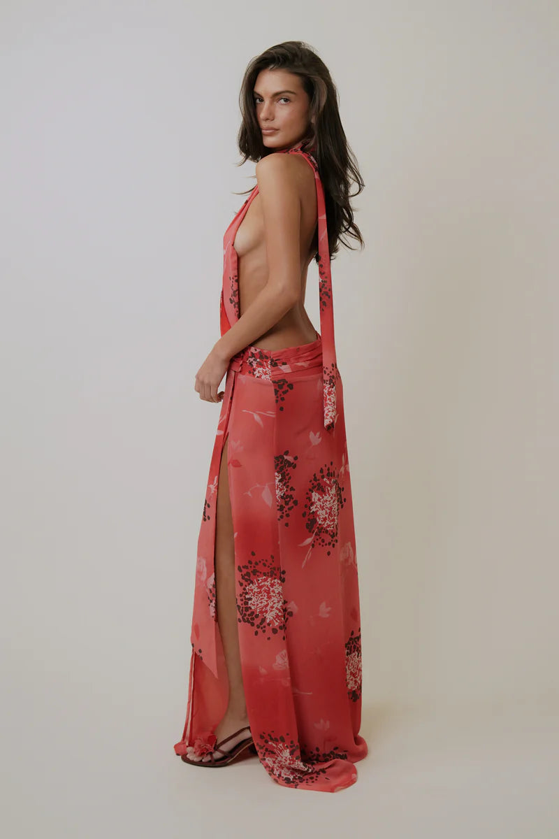 Fait Par Foutch - Lola Dress in Scarlet Peony - Rent Club
