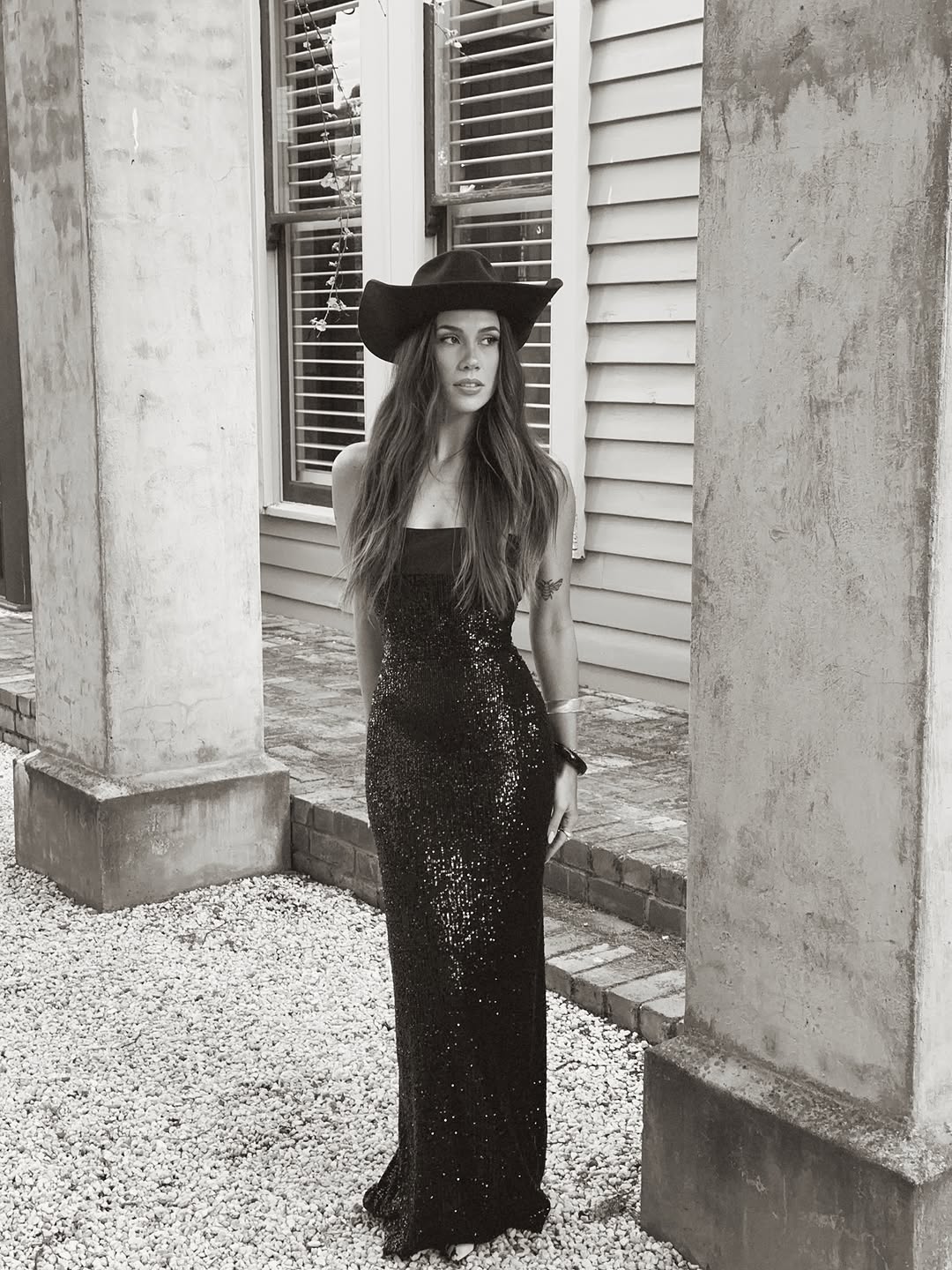 Effie Kats - Thalia Gown in Black Sequin - Rent Club