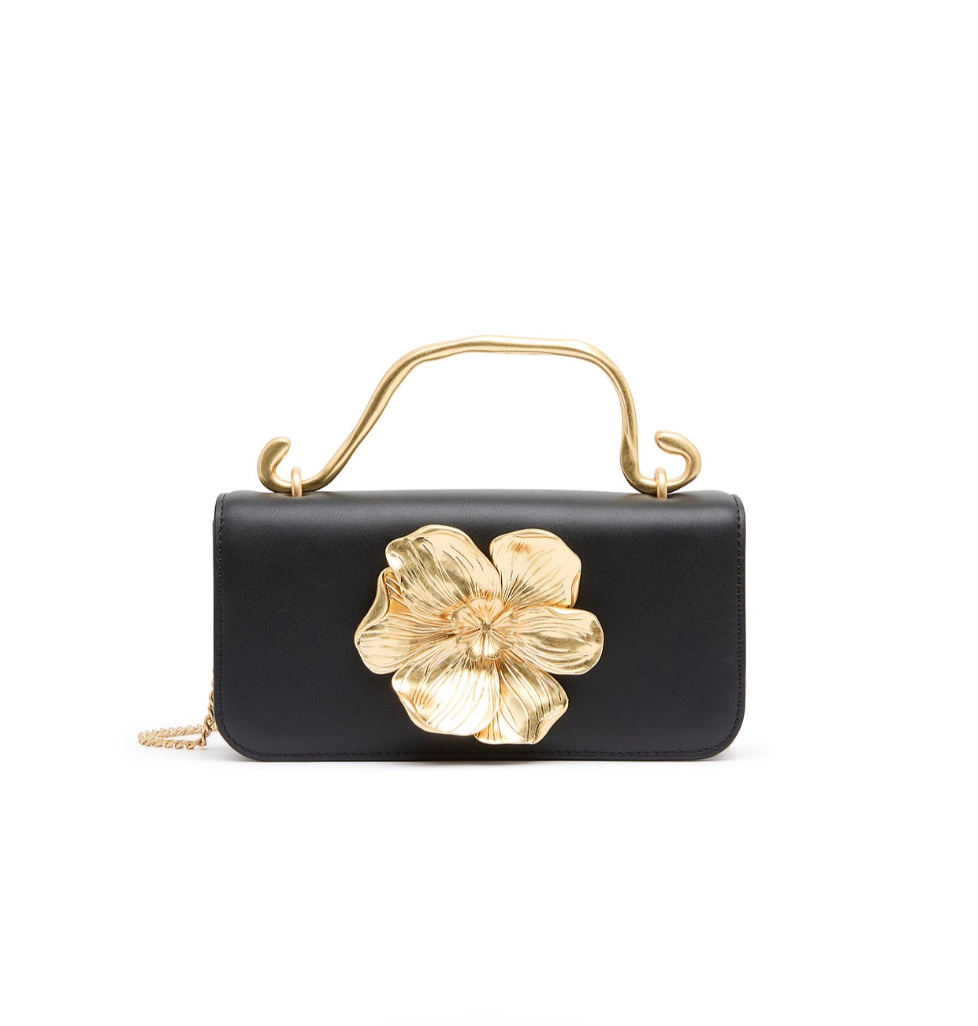 Aje - Alessia Flower Clutch in Black