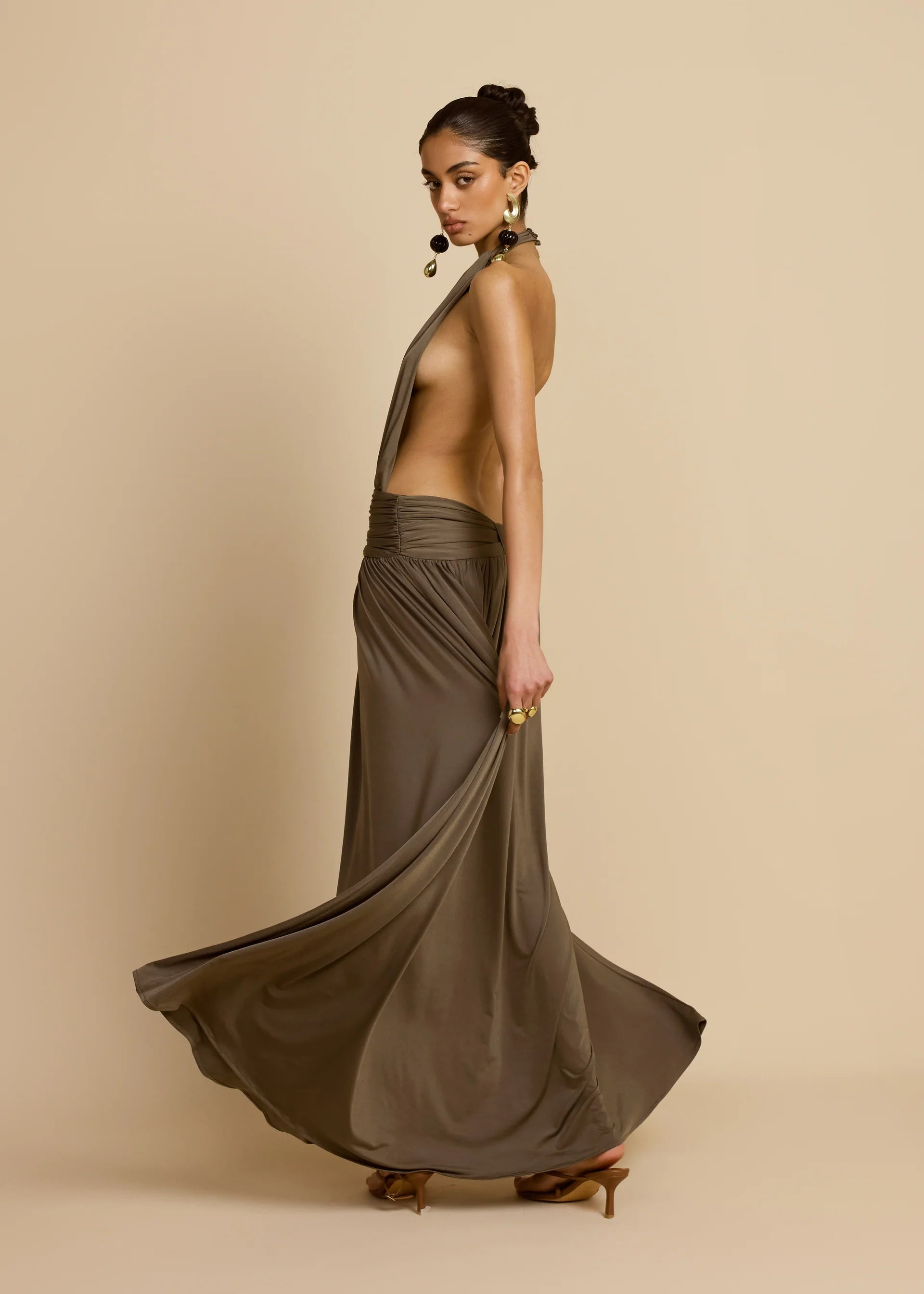 Arcina Ori - Santina Dress in Khaki - Rent Club