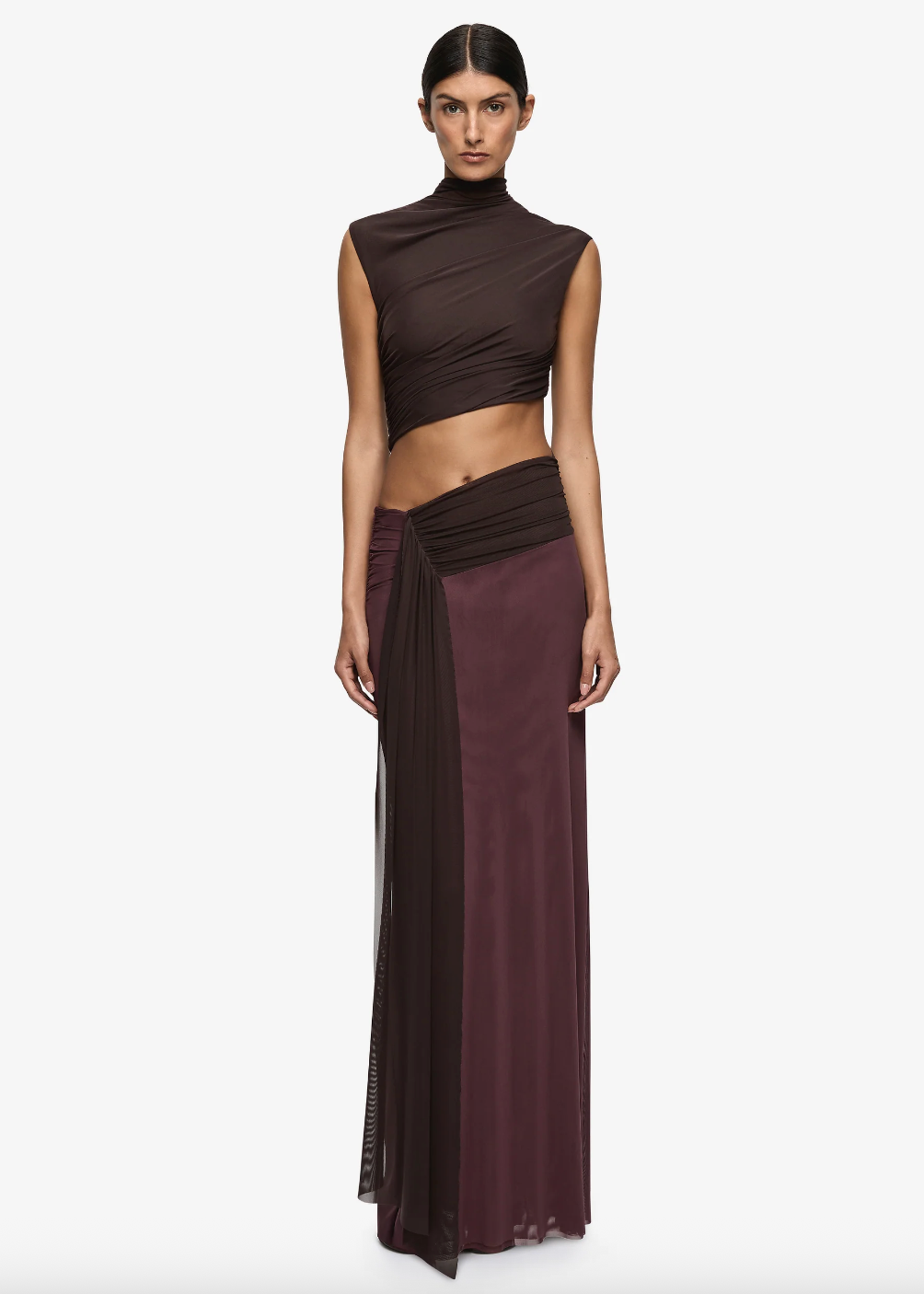 Bec + Bridge - Conni Maxi Dress in Aubergine / Dark Chocolate