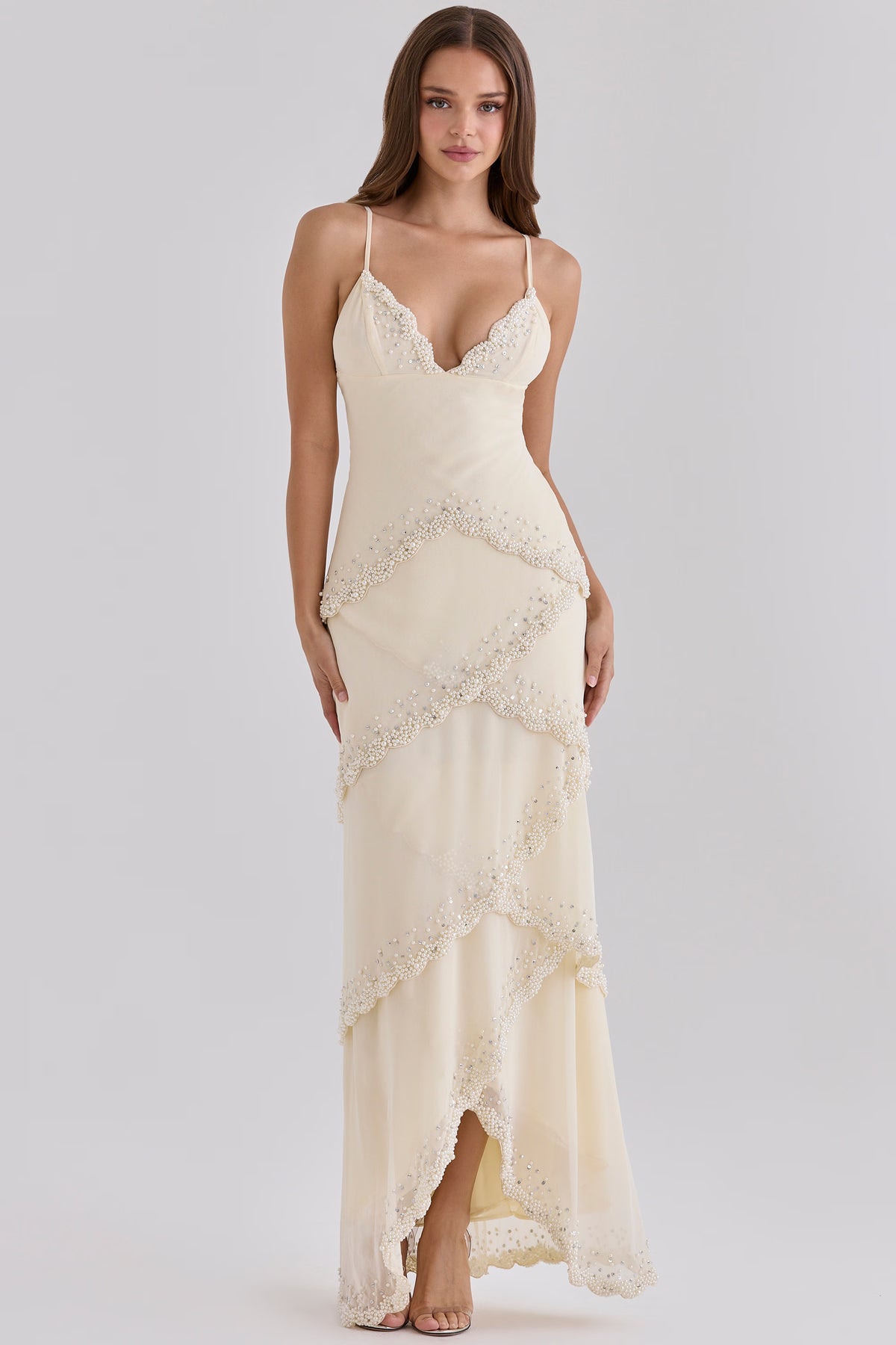 House of CB - Sorelle Embellished Tiered Maxi Dress