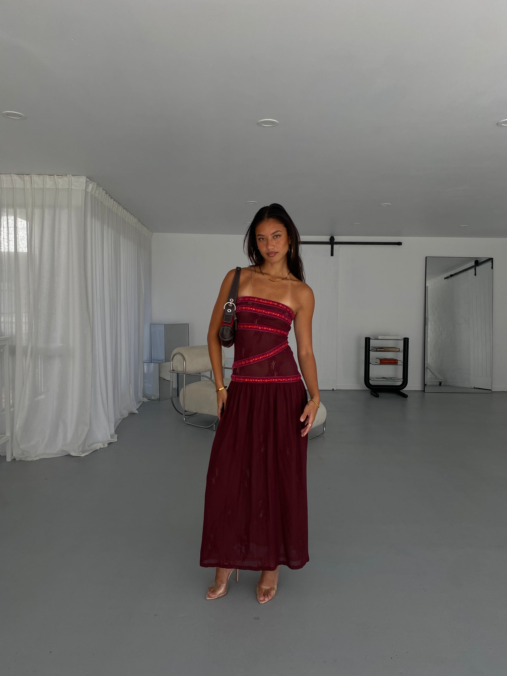Fait Par Foutch - Colette Dress in Bordeaux (Original Version) - Rent Club