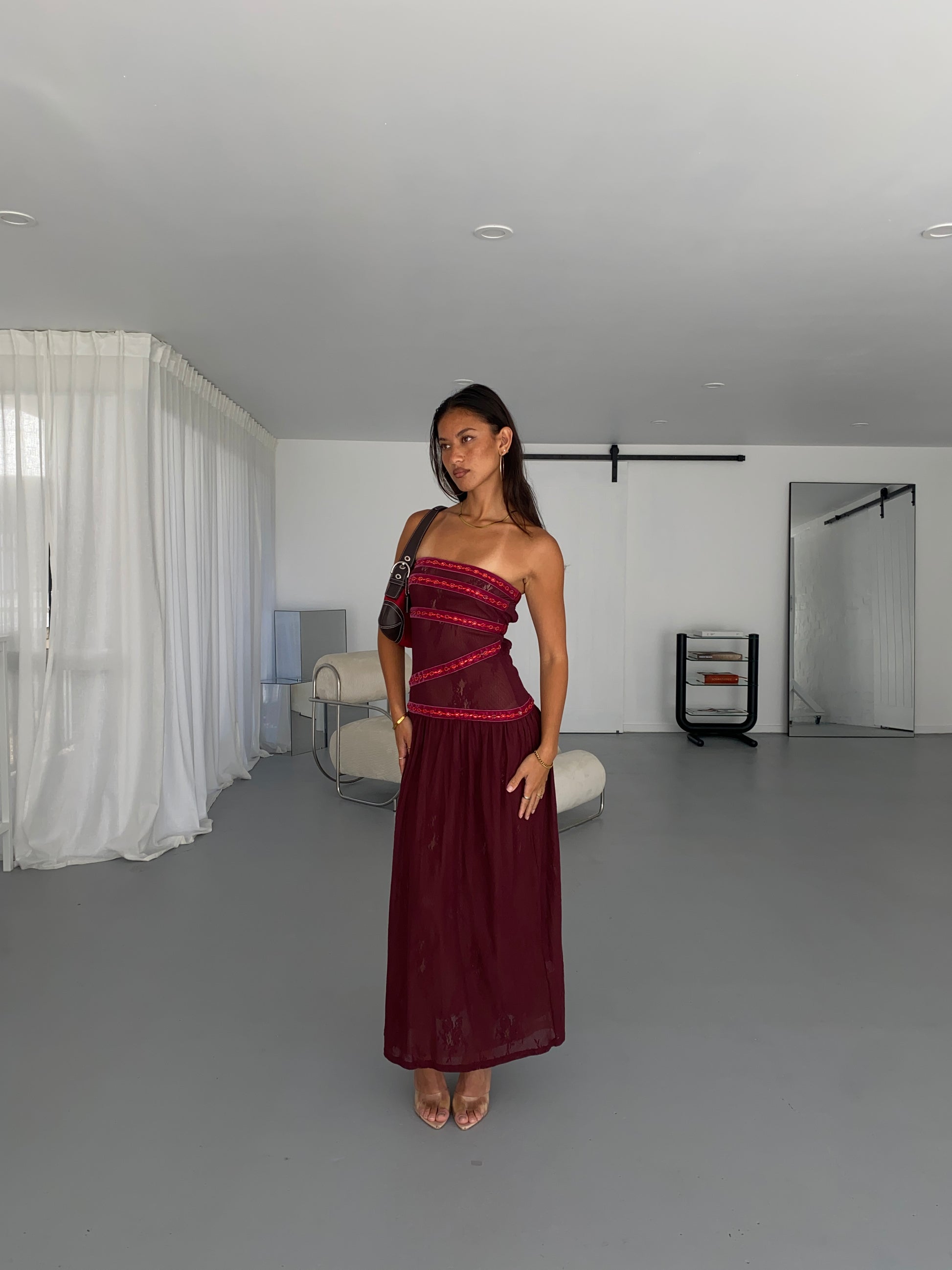 Fait Par Foutch - Colette Dress in Bordeaux (Original Version) - Rent Club