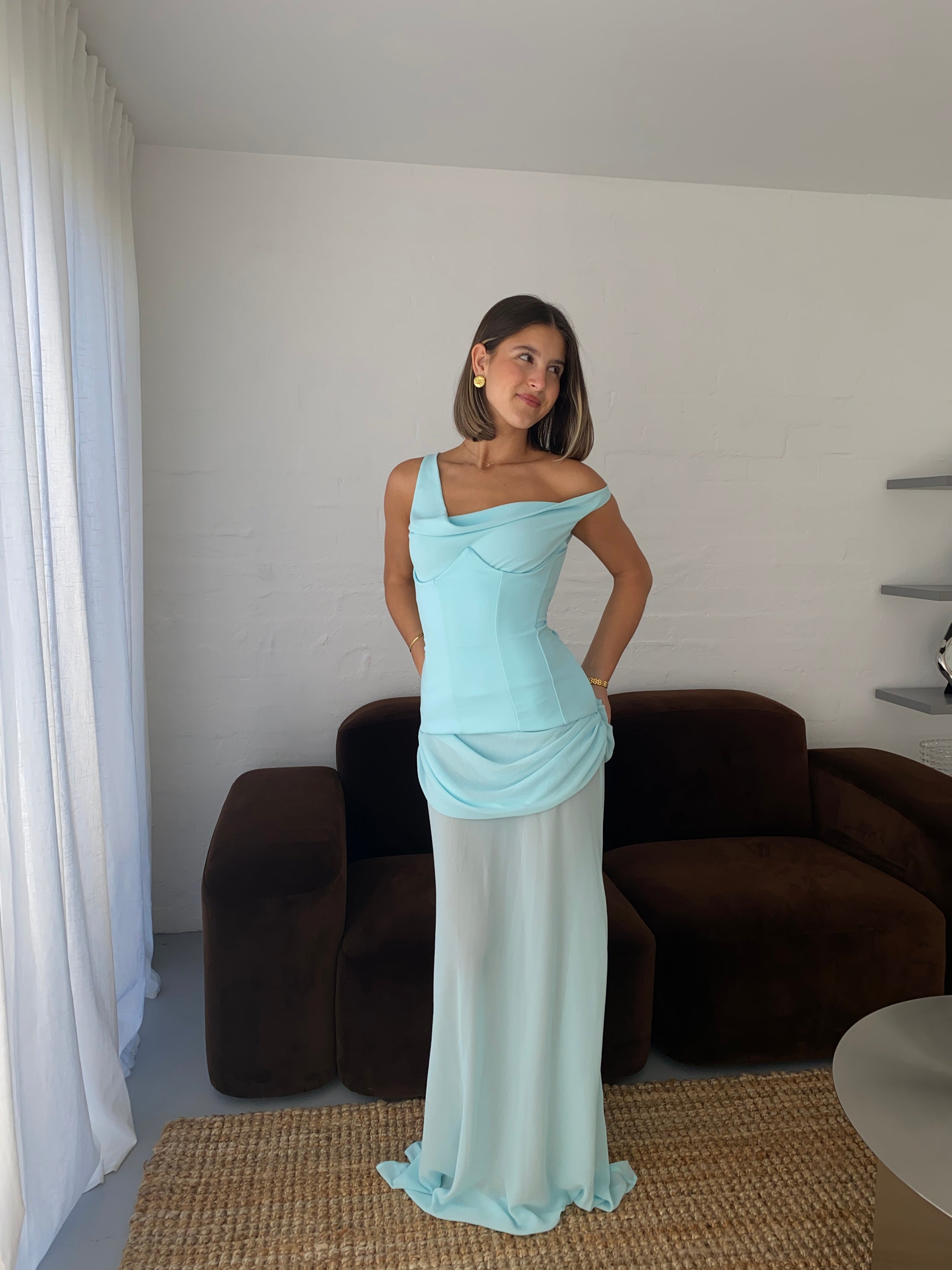 natalie rolt corset dress Natalie Rolt Verity Set in Pink Maxi HONEY HIRE BOUTIQUE