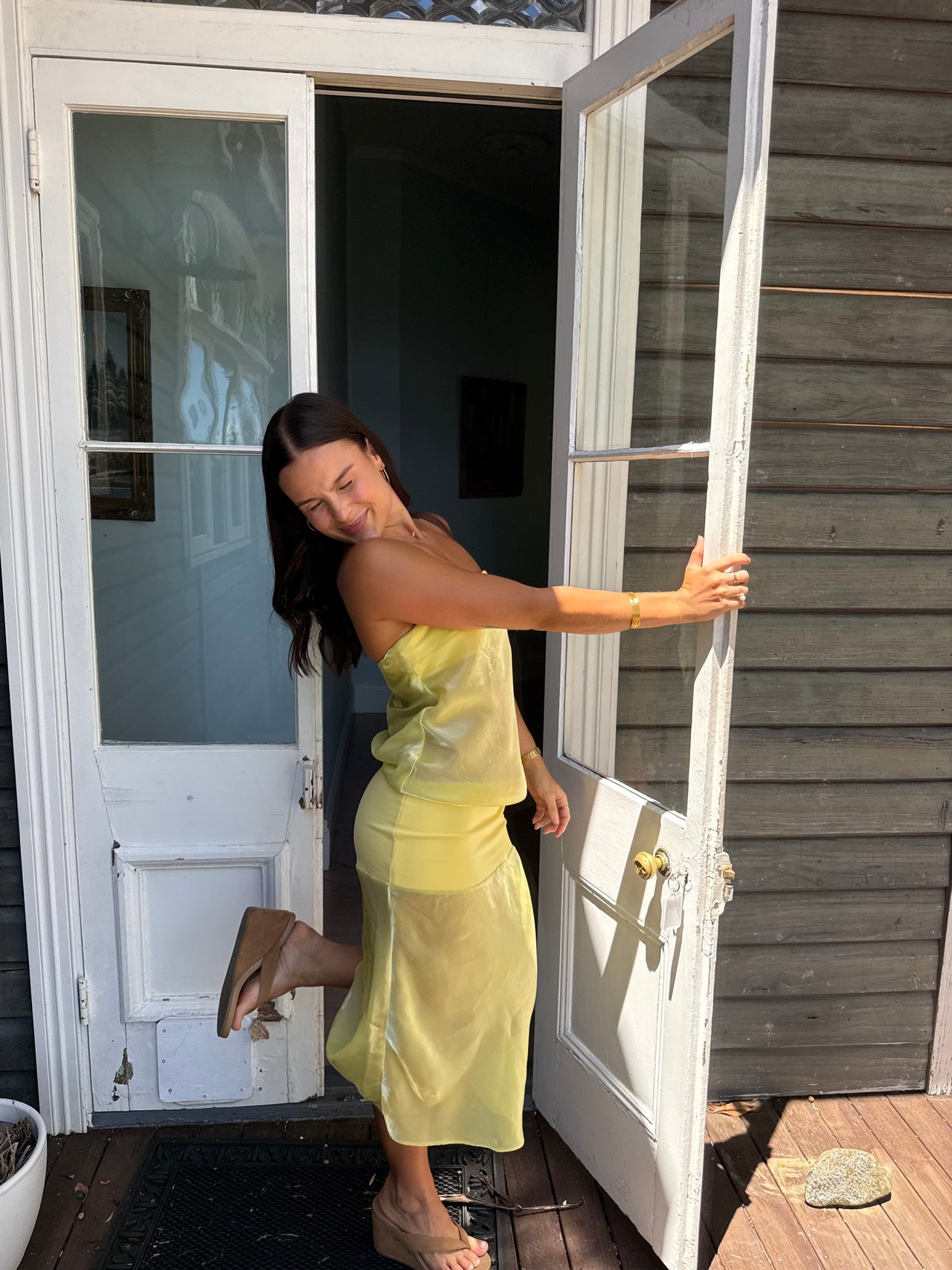 Mode Mischief - Melt Panel Dress in Limoncello