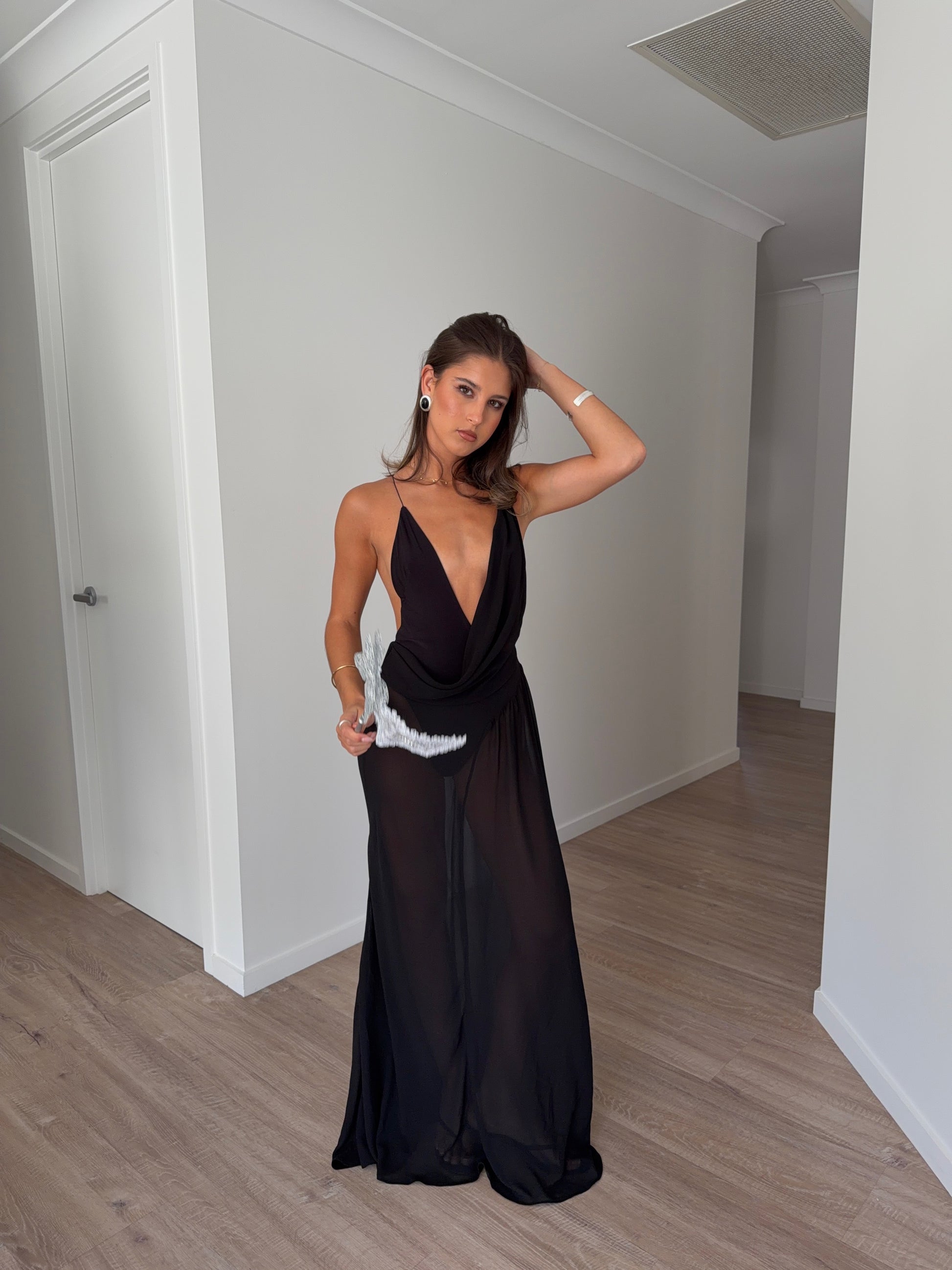 Natalie Rolt - Agnes Dress in Black - Rent Club