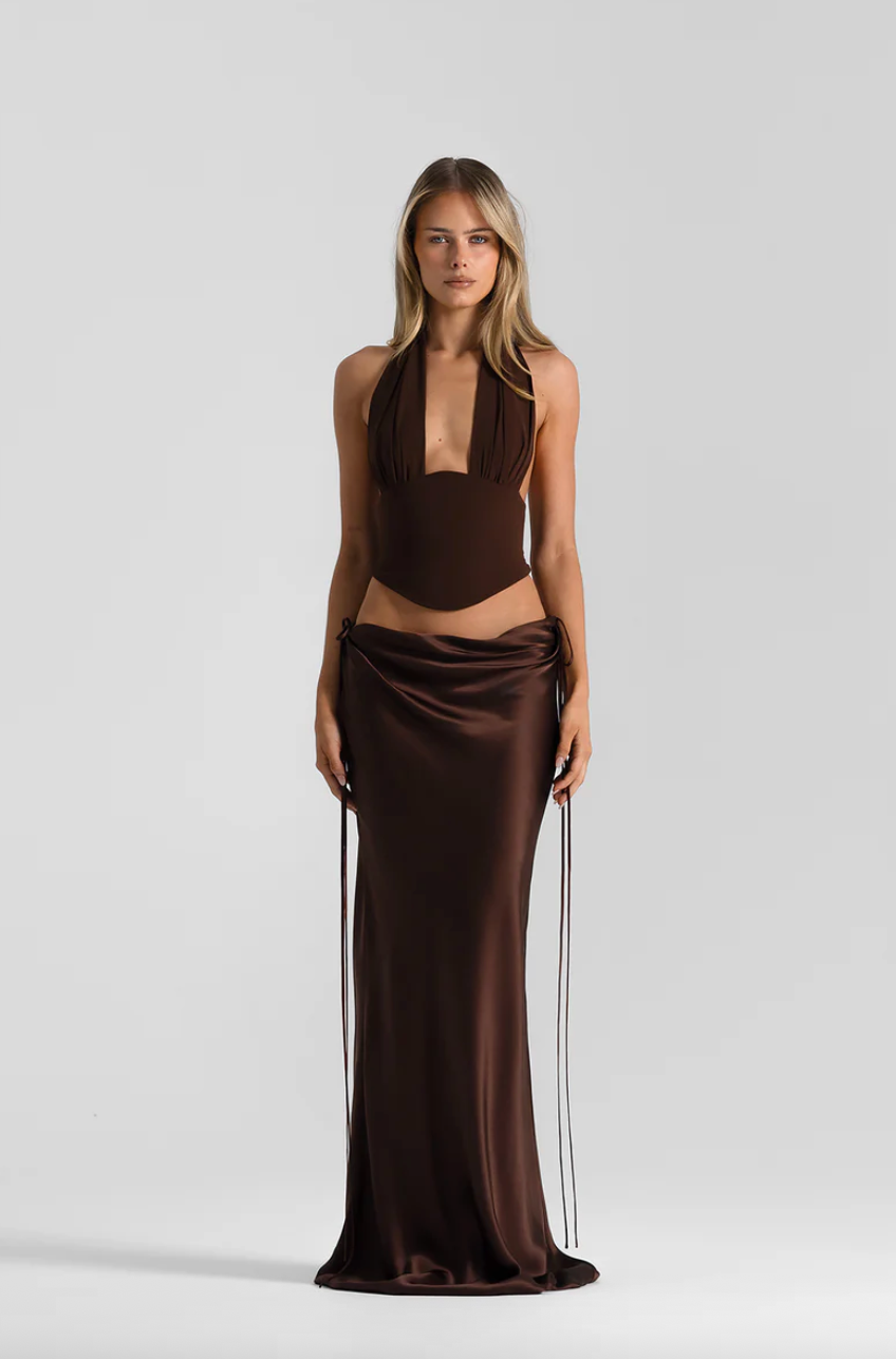 Natalie Rolt - Bronte Top and Evelyn Maxi Skirt in Espresso