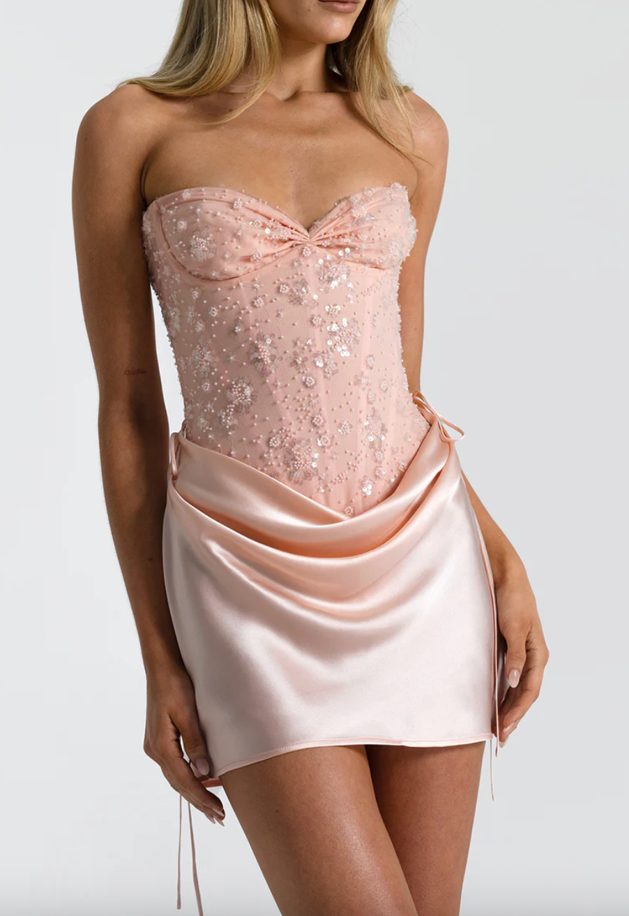 Natalie Rolt - Verity Bustier and Evelyn Mini Skirt in Baby Pink