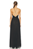 Helsa - Sheer Deep V Long Slip Dress in Black - Rent Club