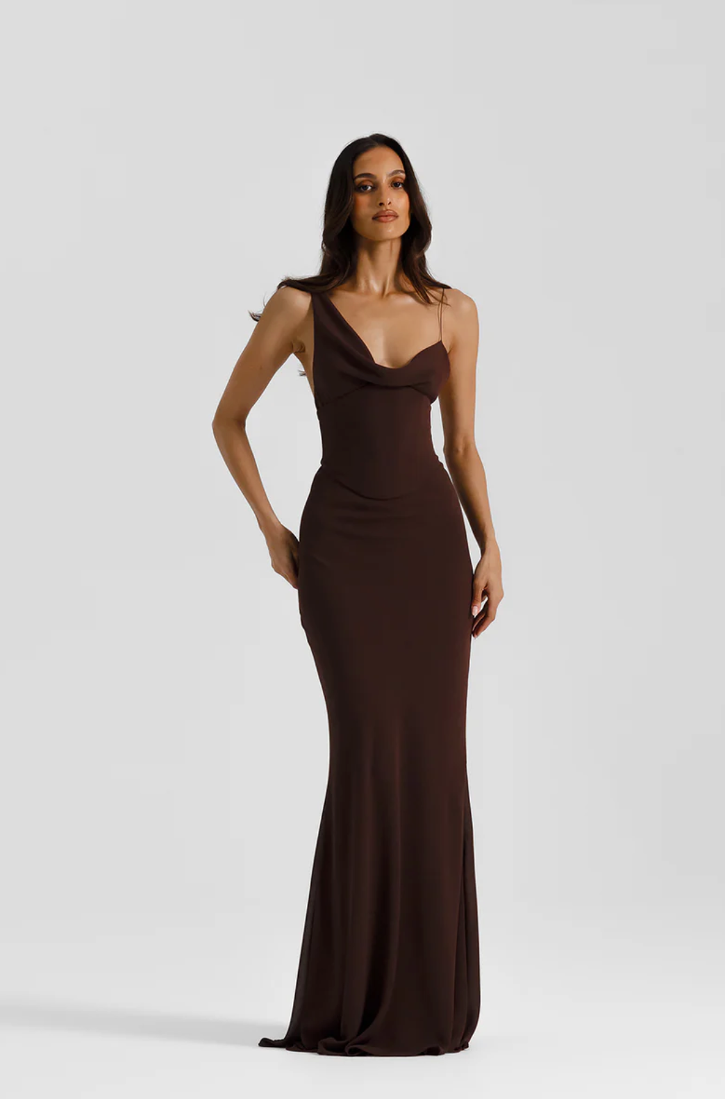 Natalie Rolt - Hallie Gown in Espresso - Rent Club