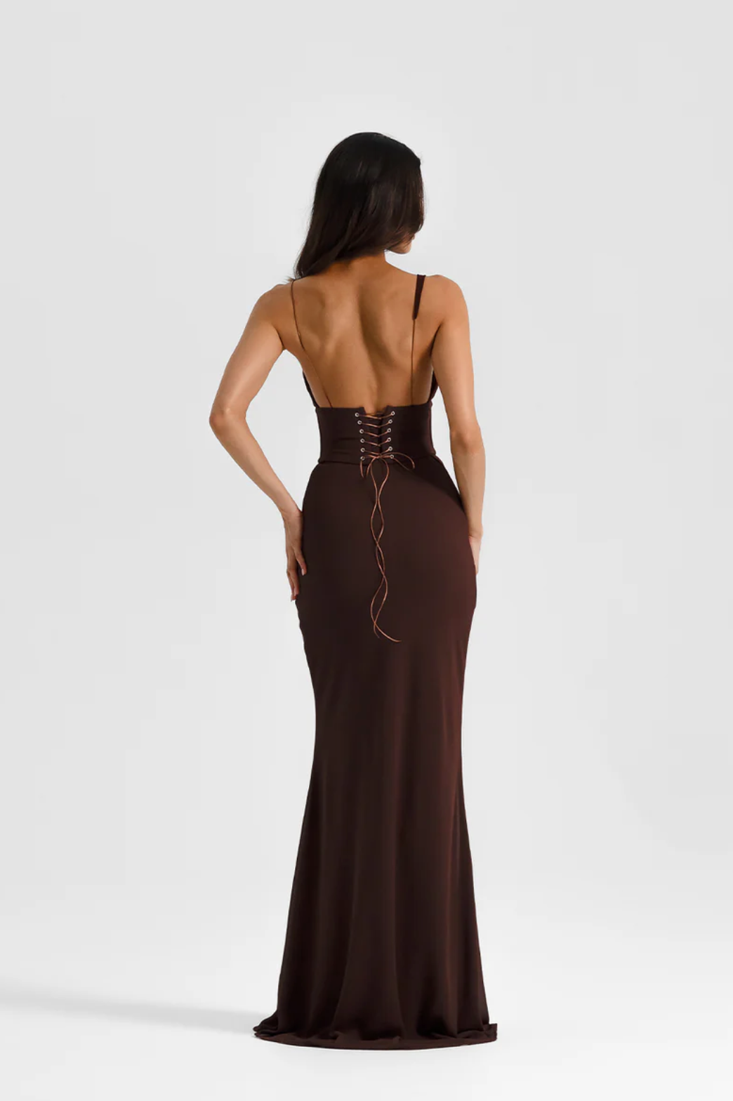 Natalie Rolt - Hallie Gown in Espresso - Rent Club