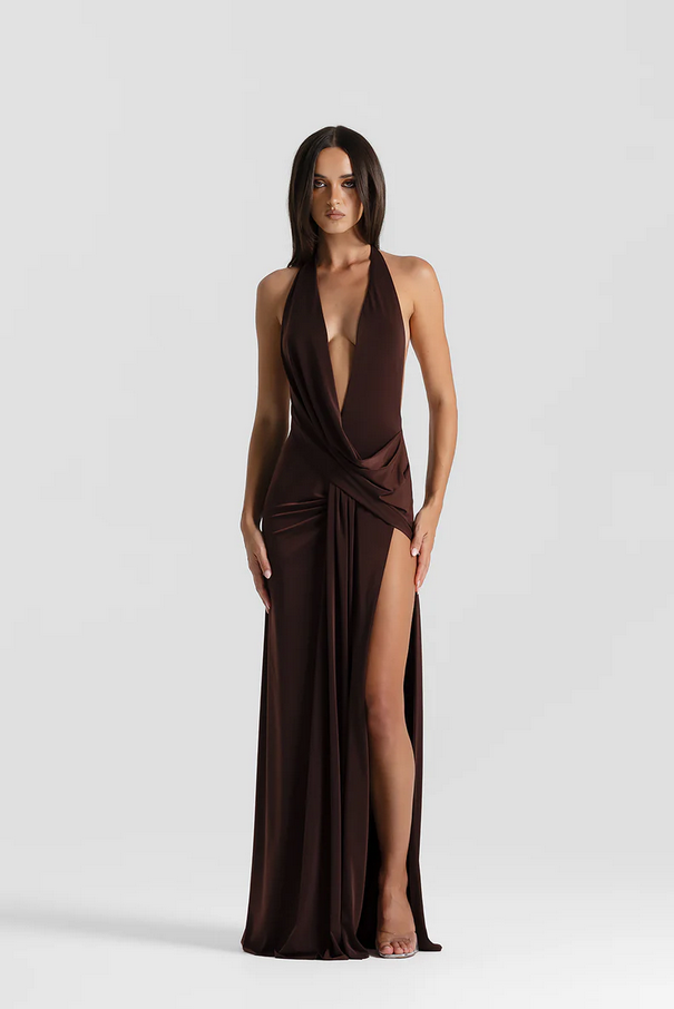 Natalie Rolt - Winona Gown in Espresso - Rent Club