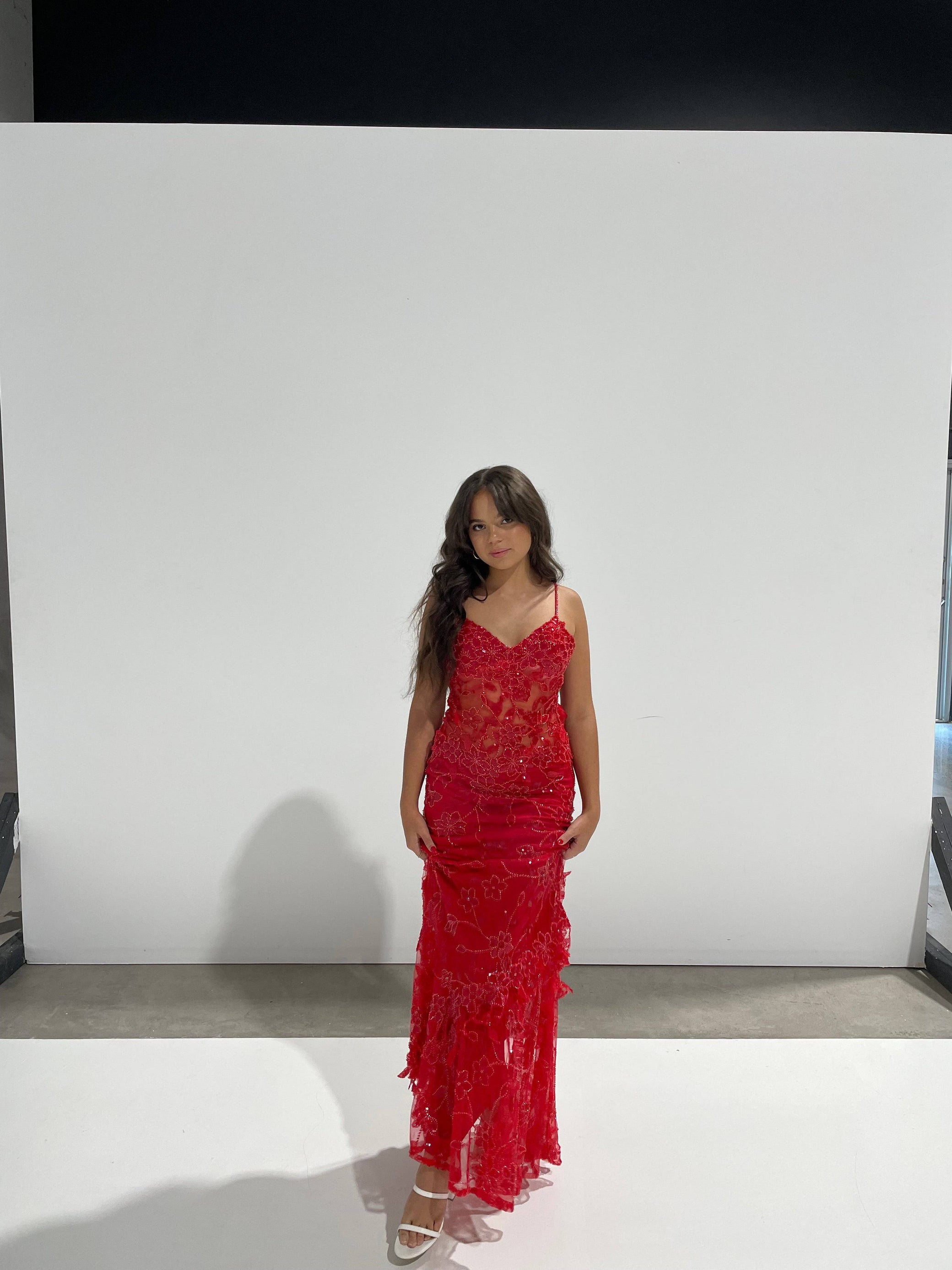 Cha Collective - Delilah Maxi in Red (no train) Cha Collective - Delilah Maxi in Red (no train)