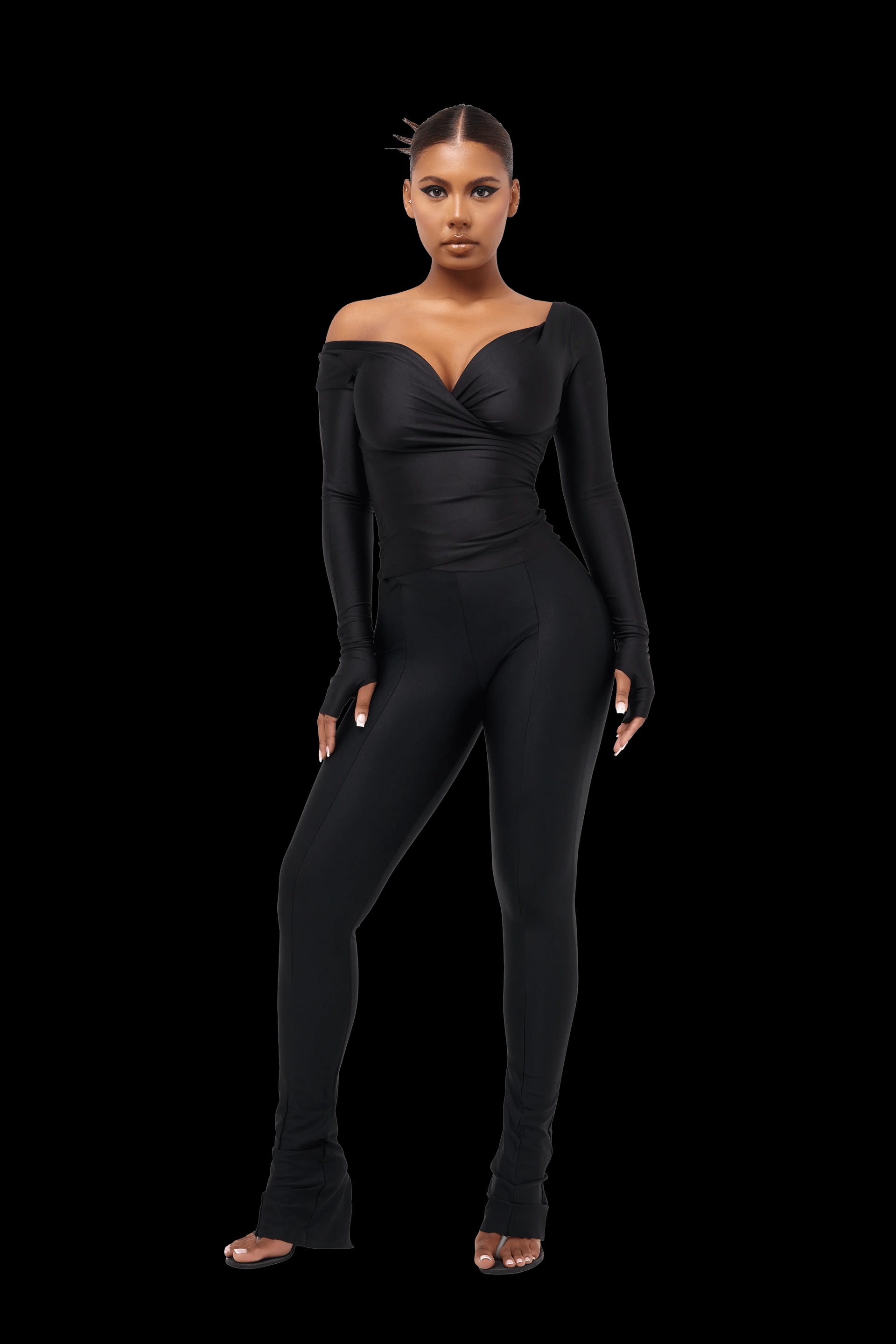 Coucoo - Lanai Long-Sleeved Top and Leggings in Squid Ink - Rent Club