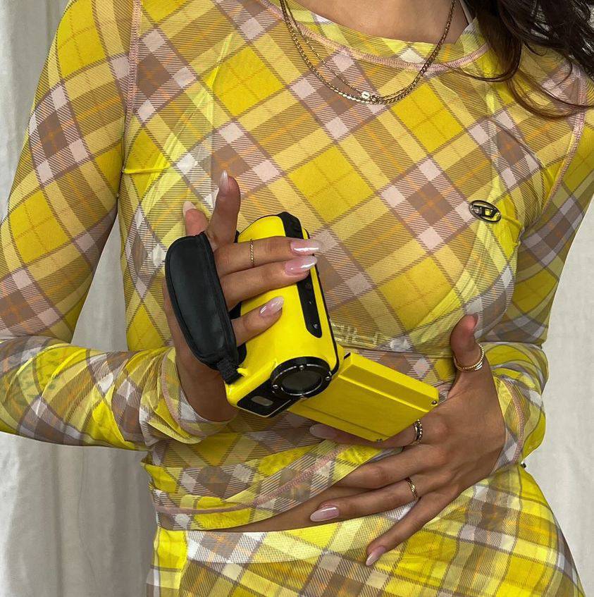 Diesel - Tartan Check-Print Set in Yellow - Rent Club