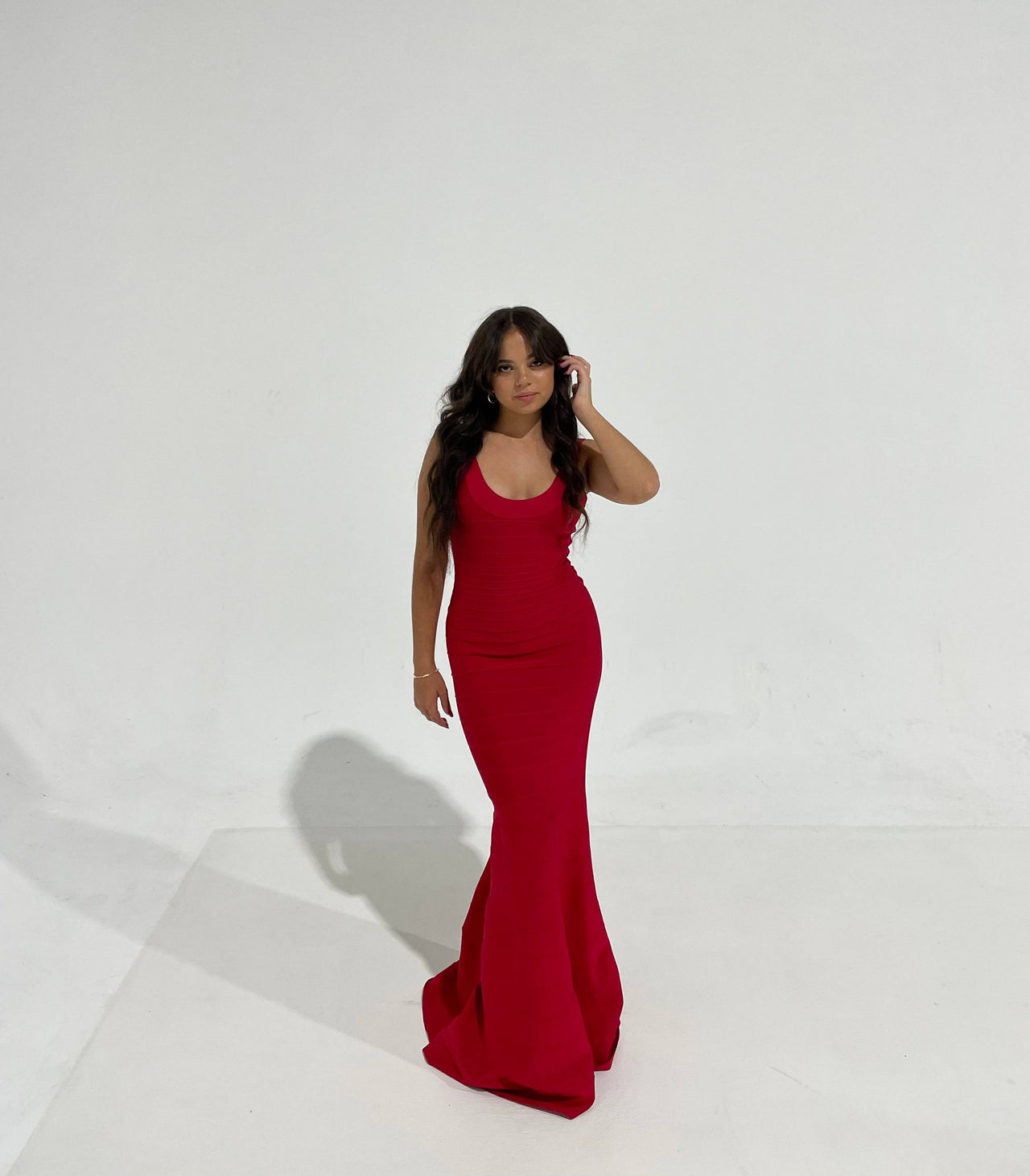 Herve Leger - Ellen Bandage Gown in Red - Rent Club