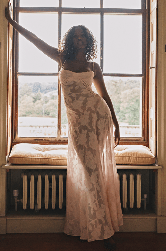 House of CB - Seren Dress in Soft Pink Floral Lace House of CB - Seren Dress in Soft Pink Floral Lace